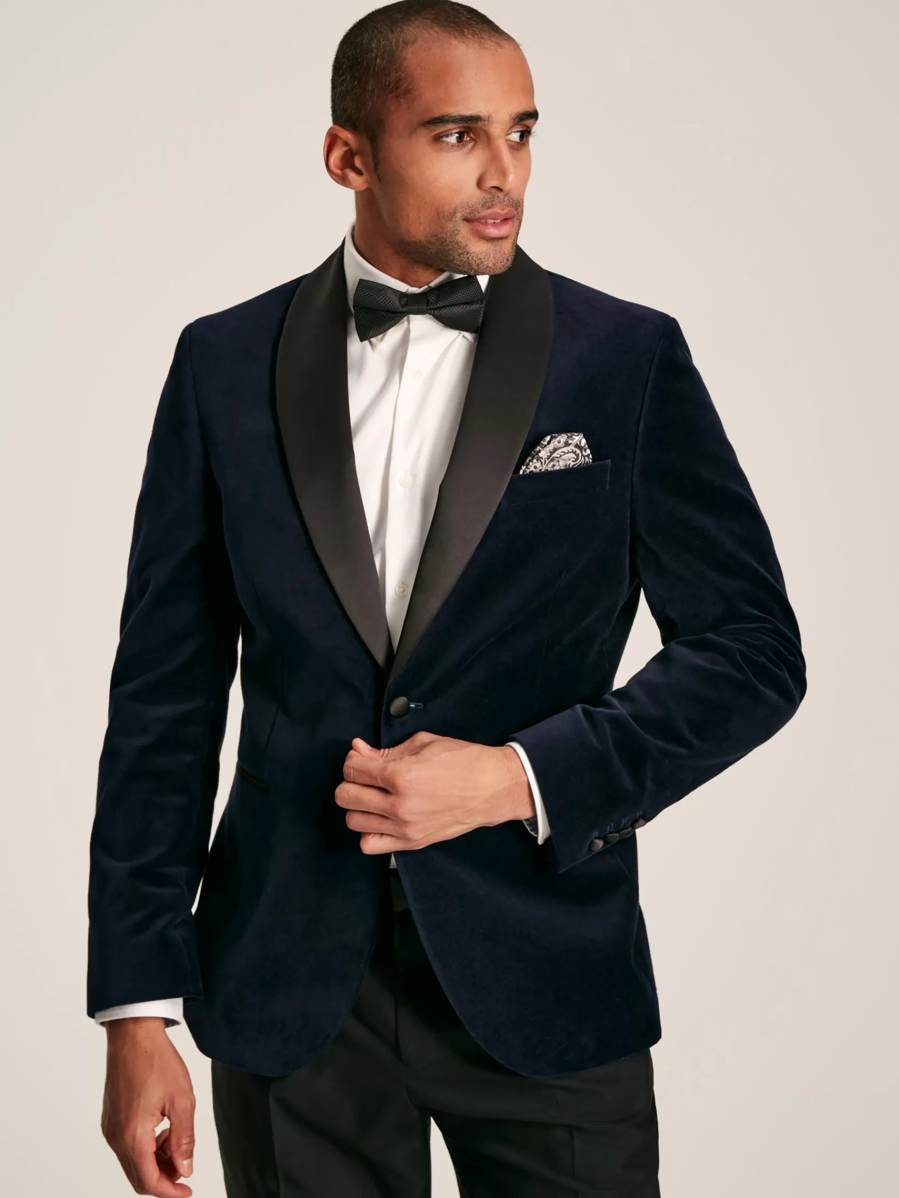 Joules Slim Fit Velvet Blazer Navy Fashion