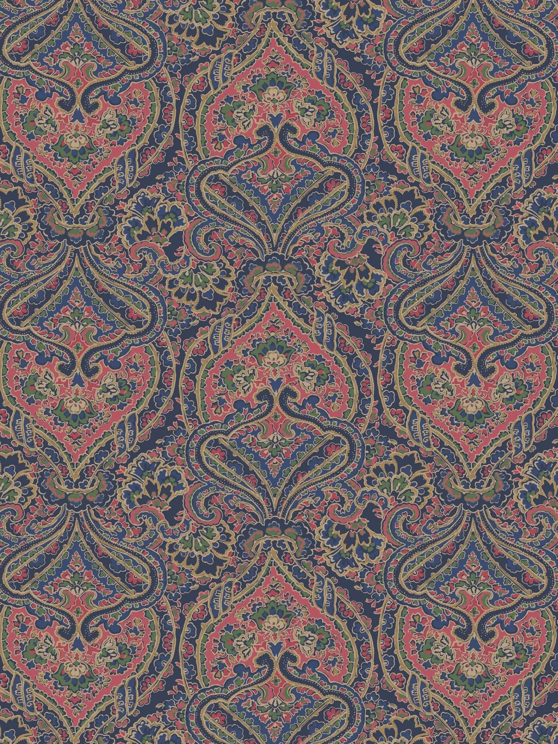 Joules Opulent Paisley Print 10M Wallpaper Navy/Multi Discount