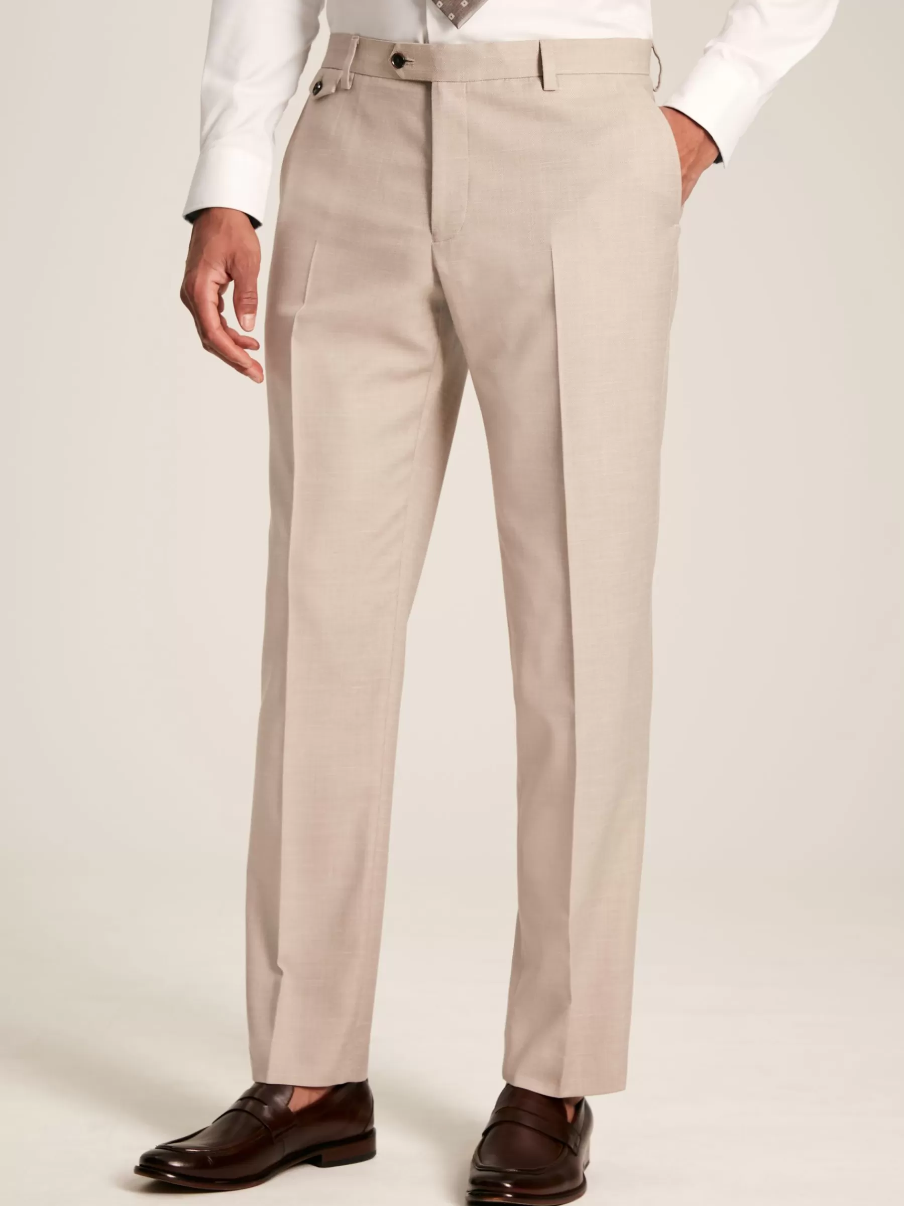 Joules Slim Textured Suit Trousers Neutral Fashion