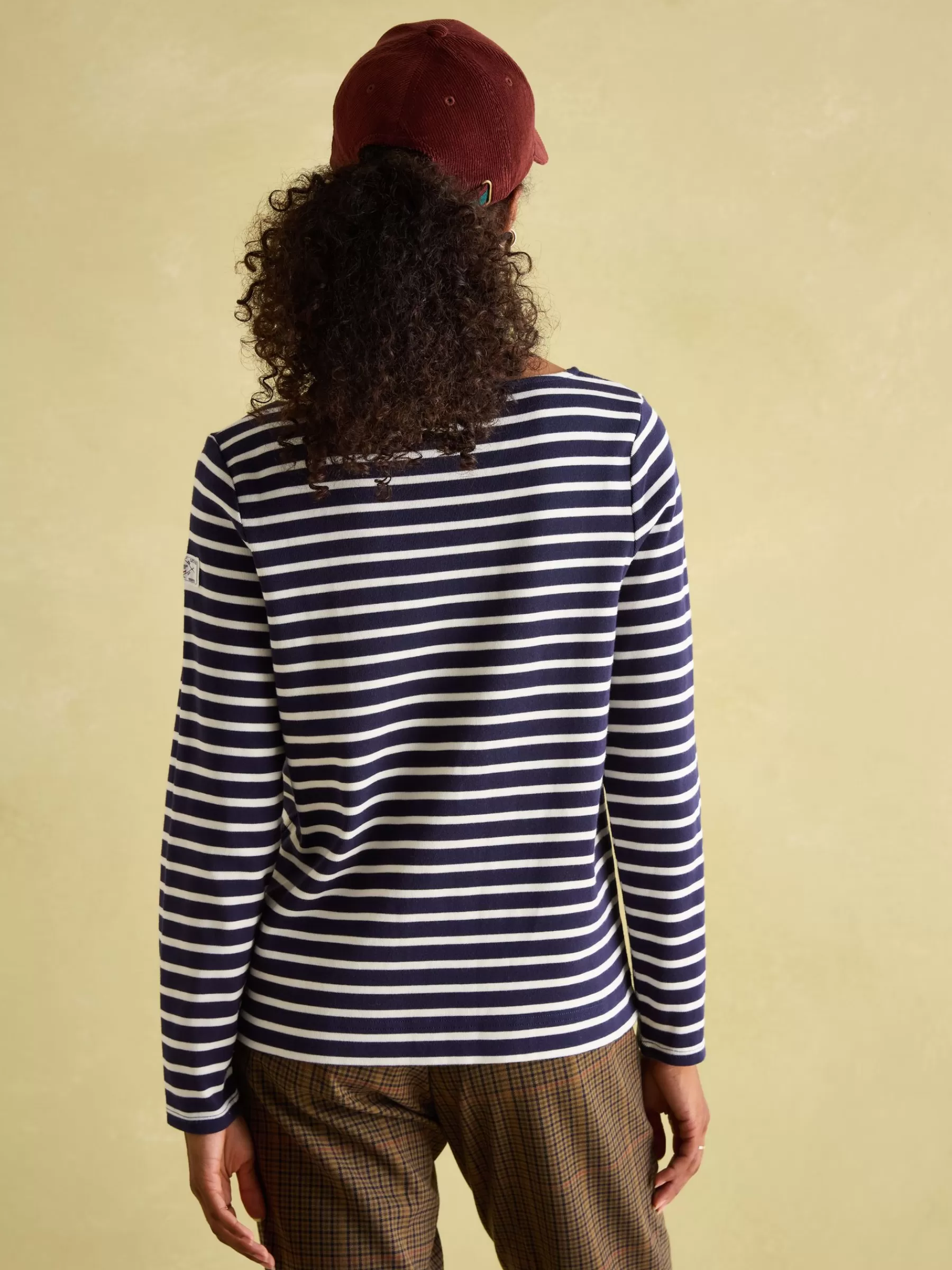 Joules New Harbour Navy & White Striped Boat Neck Breton Top Navy&WhiteStriped Cheap