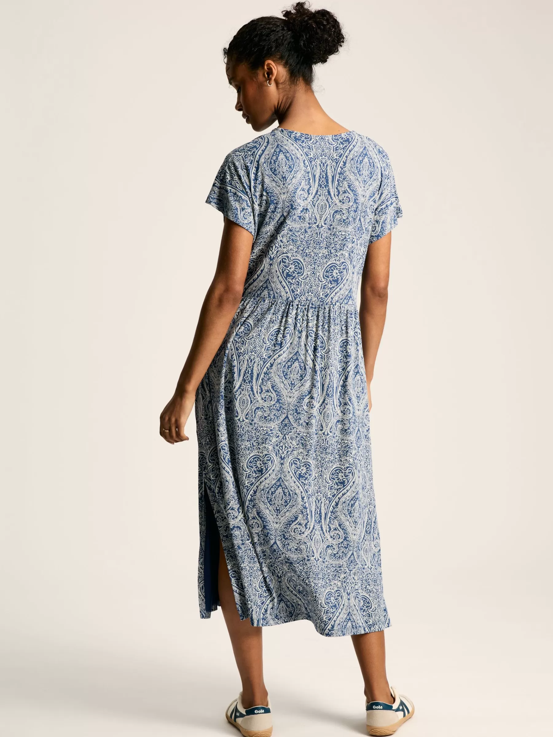 Joules Nia Jersey V-Neck Beach Dress Blue Sale