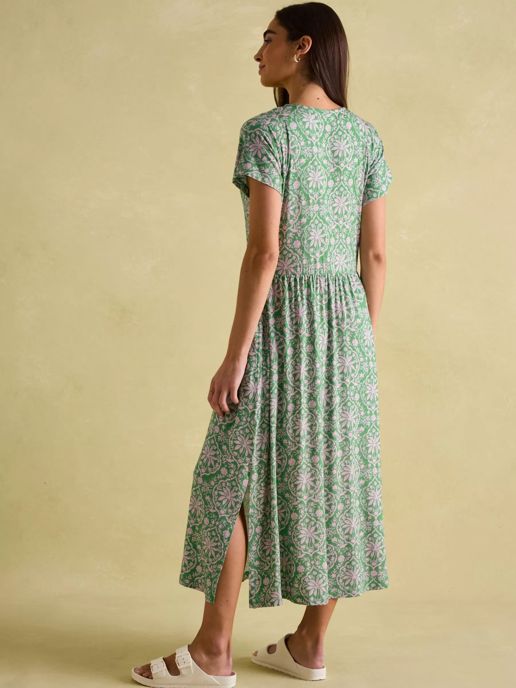 Joules Nia Jersey V-Neck Beach Dress Green Flash Sale