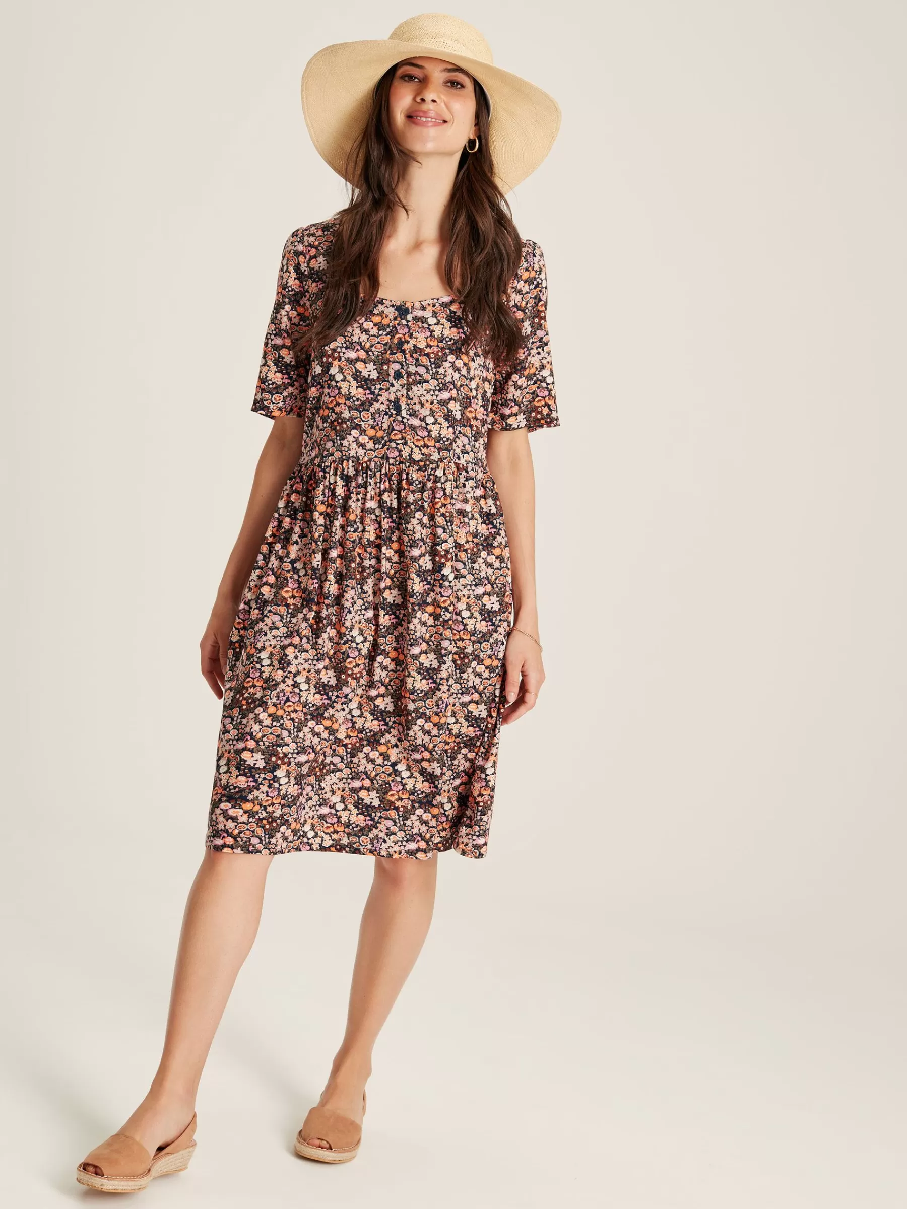 Joules Norah Square Neck Dress Multi Cheap