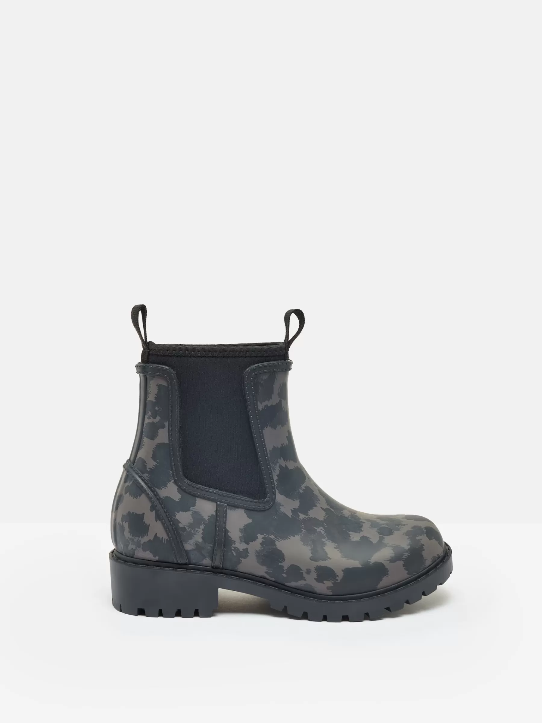 Joules Oakfield Short Neoprene-Lined Wellies Black/Animal Sale