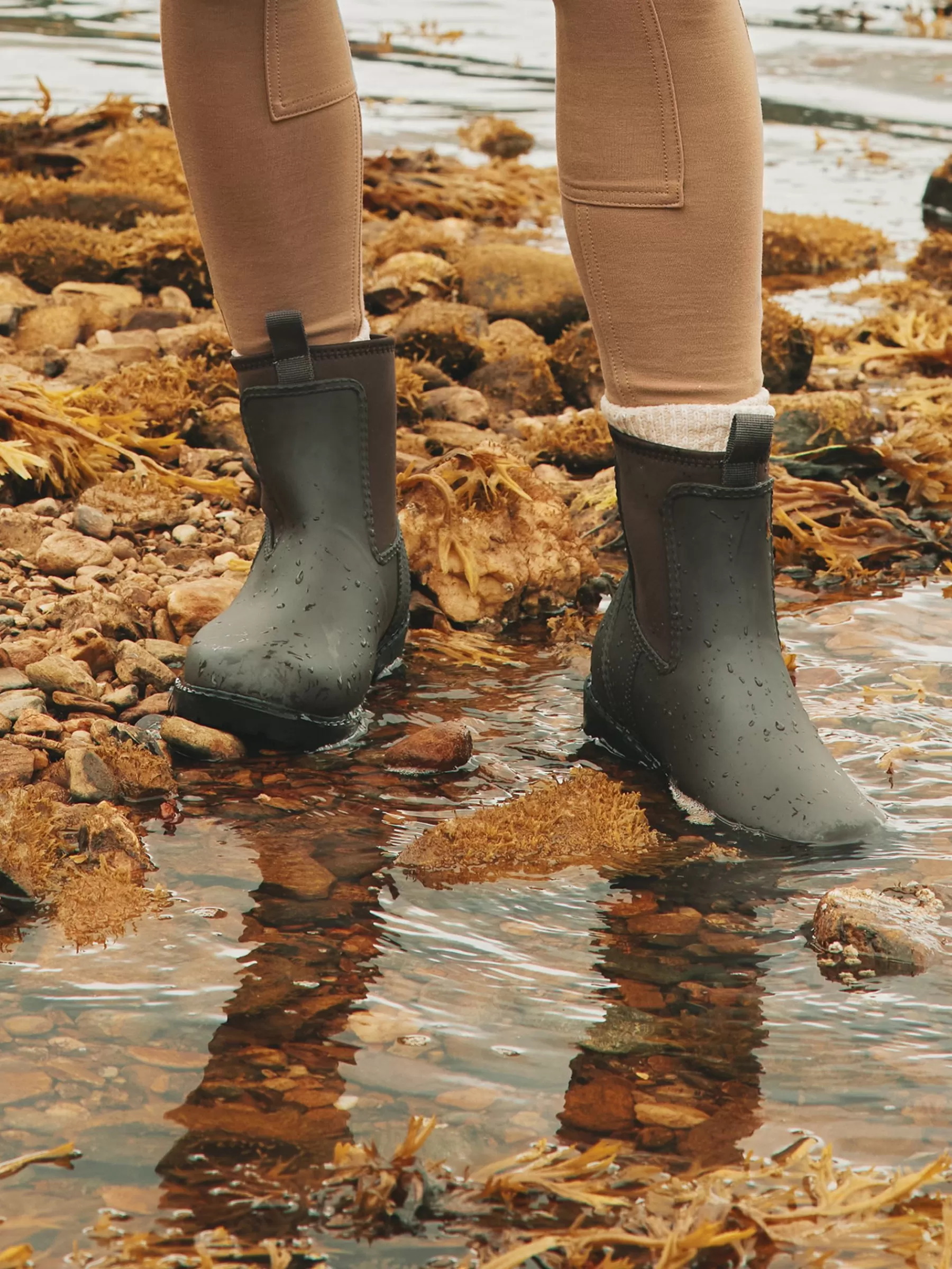 Joules Oakfield Chocolate Brown Short Neoprene-Lined Wellies ChocolateBrown Best Sale