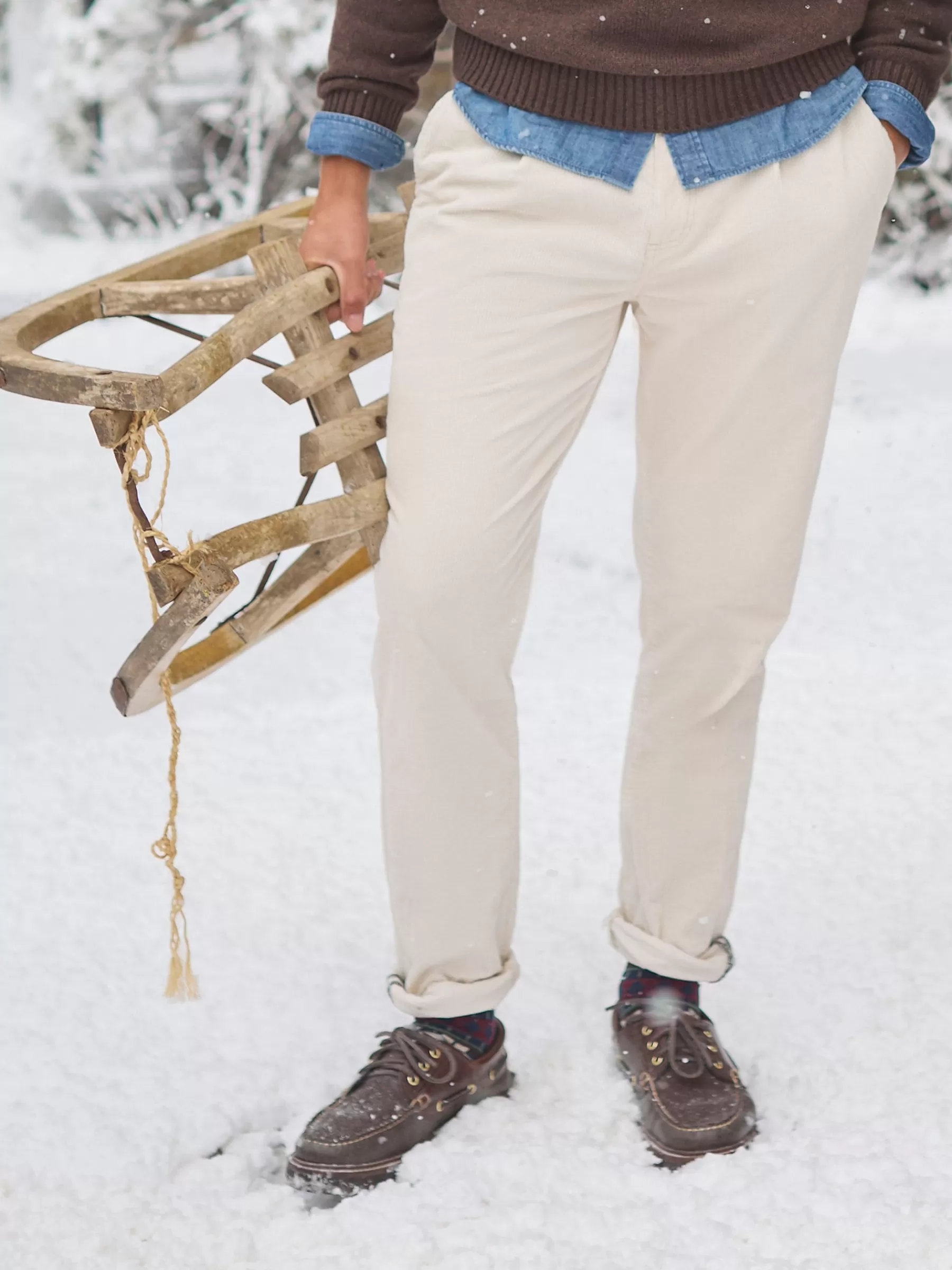 Joules Oaksey Jumbo Cord Trousers Cream Online