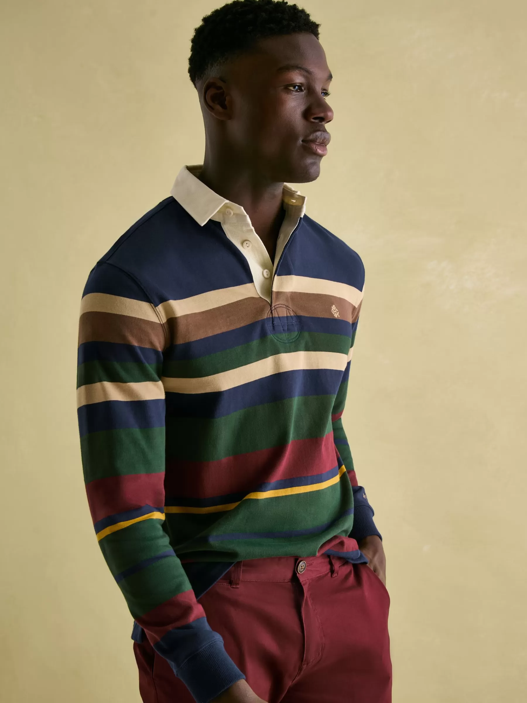 Joules Onside Striped Rugby Shirt Multi Cheap