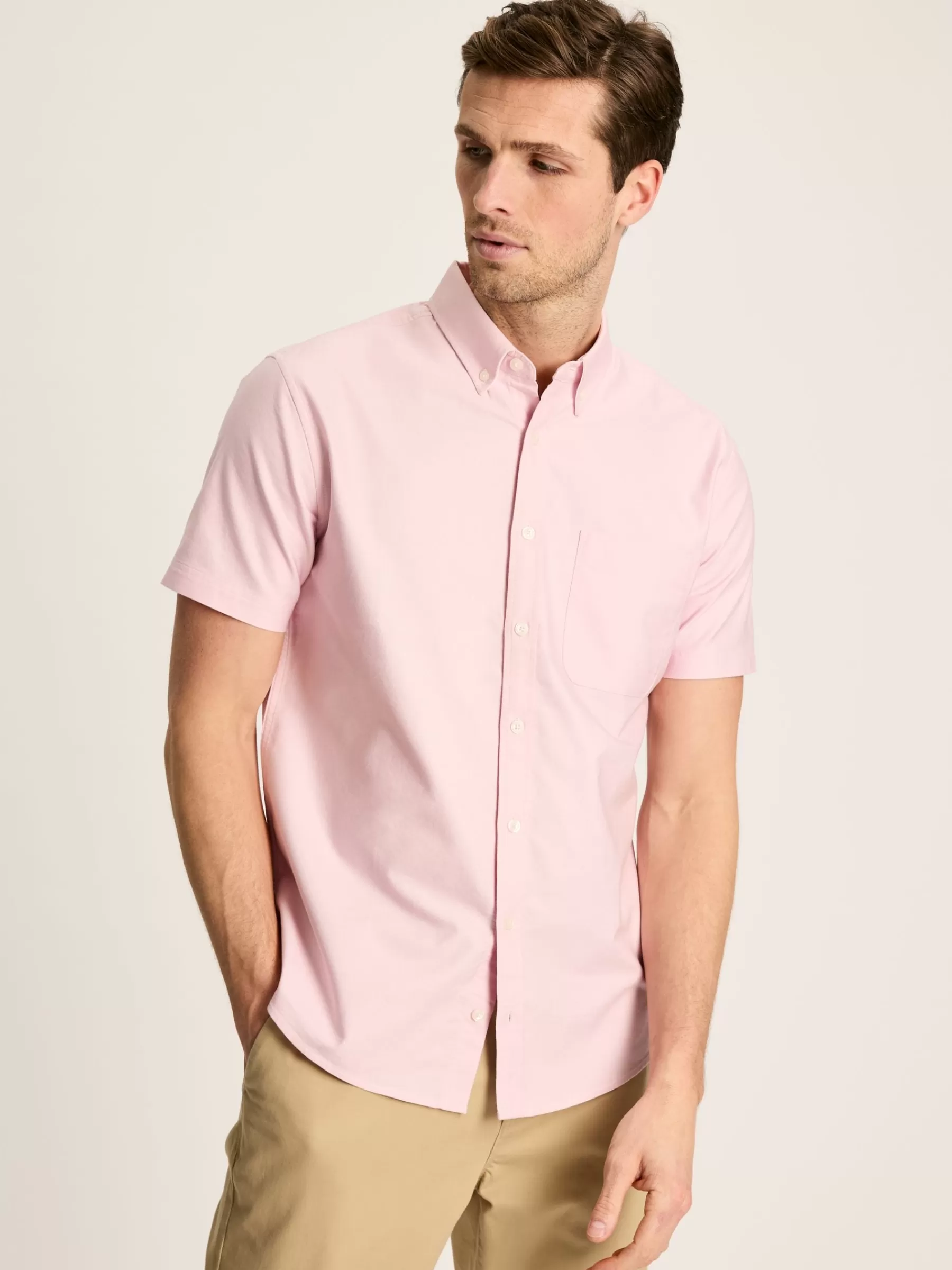 Joules Oxford Short Sleeve Classic Fit Shirt Pink New