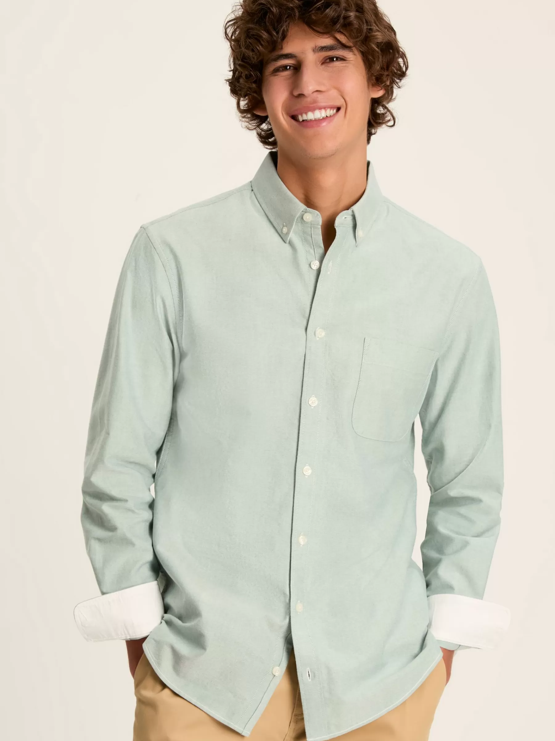 Joules Oxford Sage Green Long Sleeve Classic Fit Shirt SageGreen New