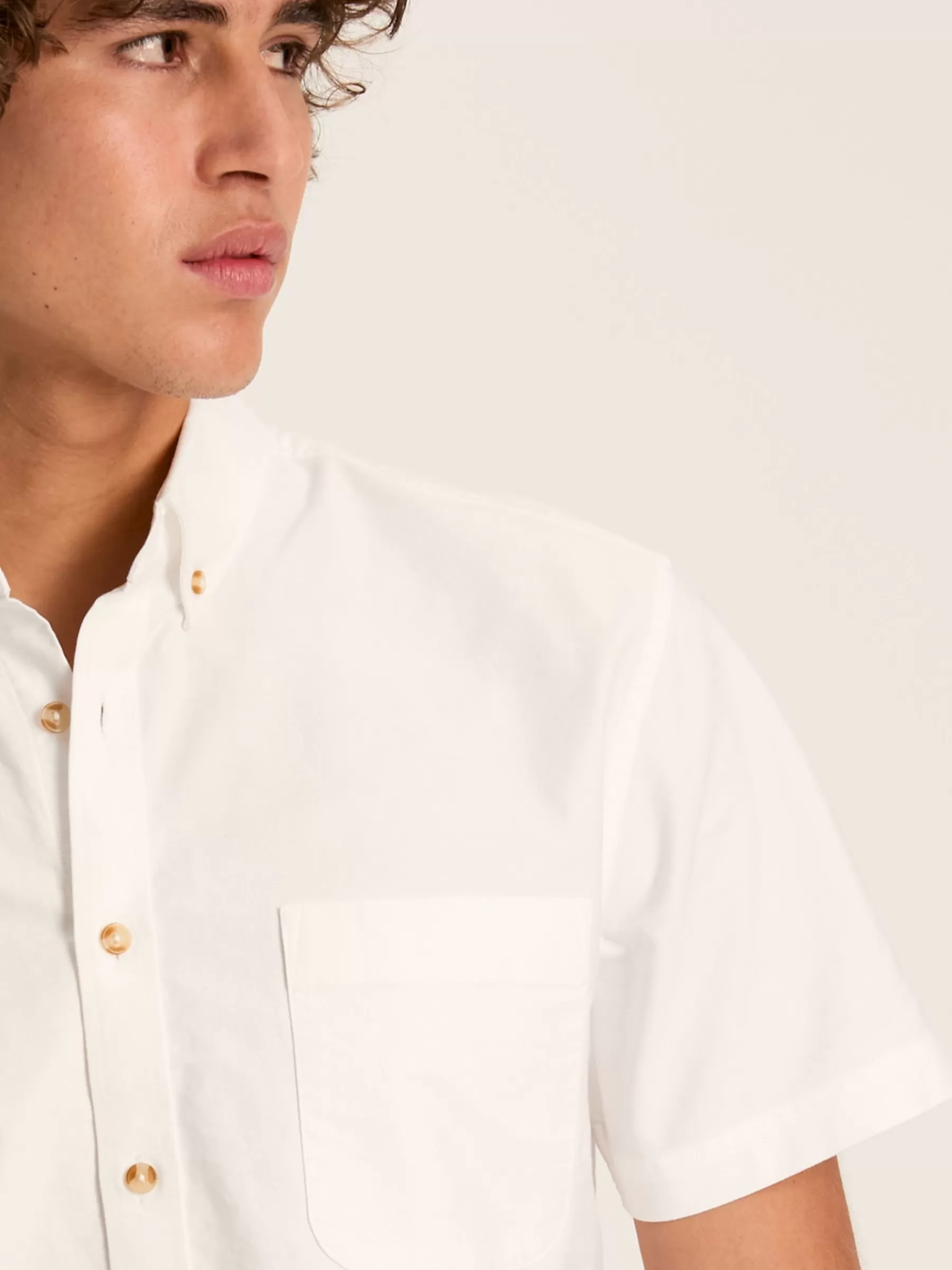 Joules Oxford Short Sleeve Classic Fit Shirt White Hot