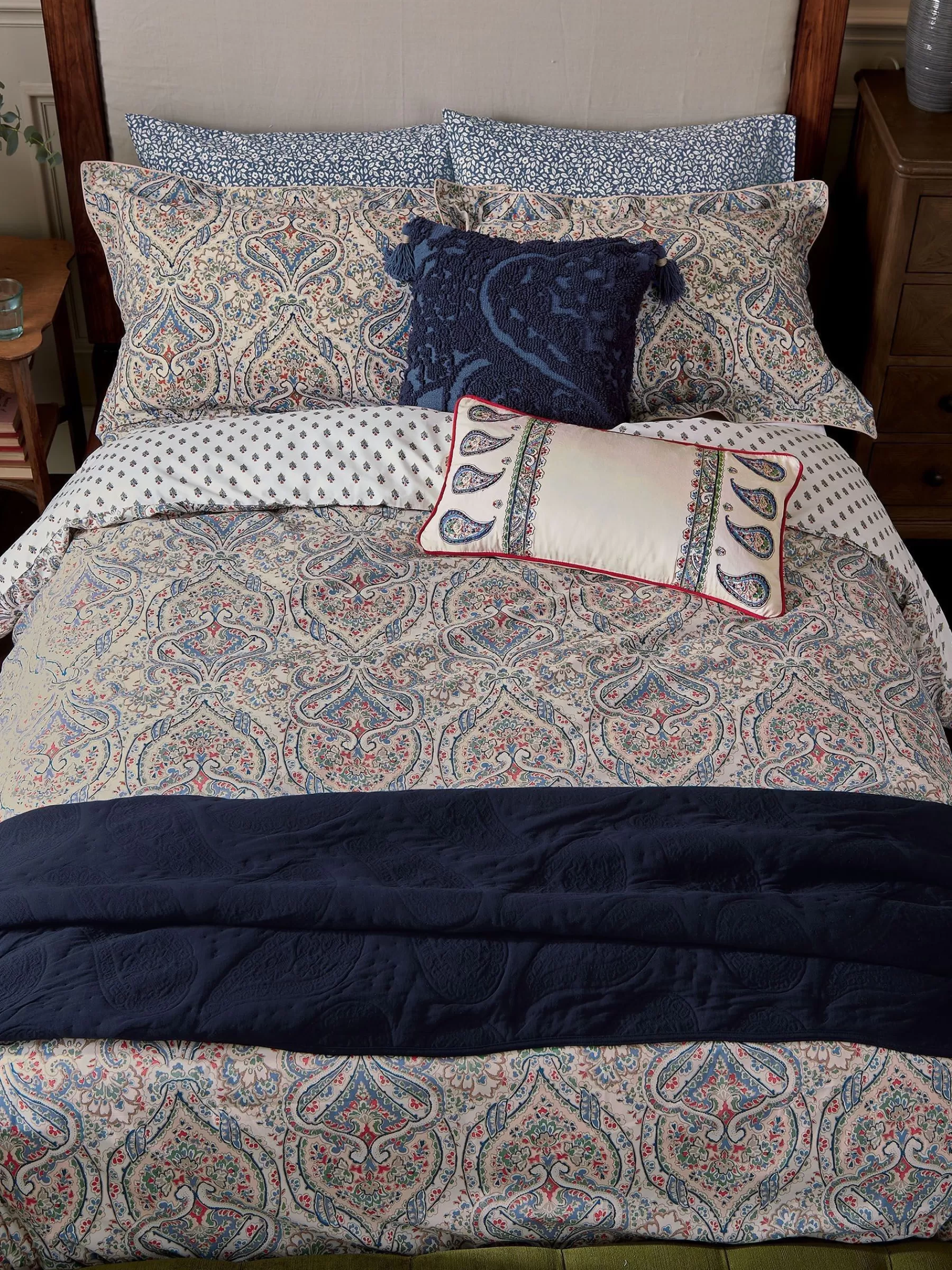 Joules Paisley 100% Cotton Bedding Set Blue Fashion