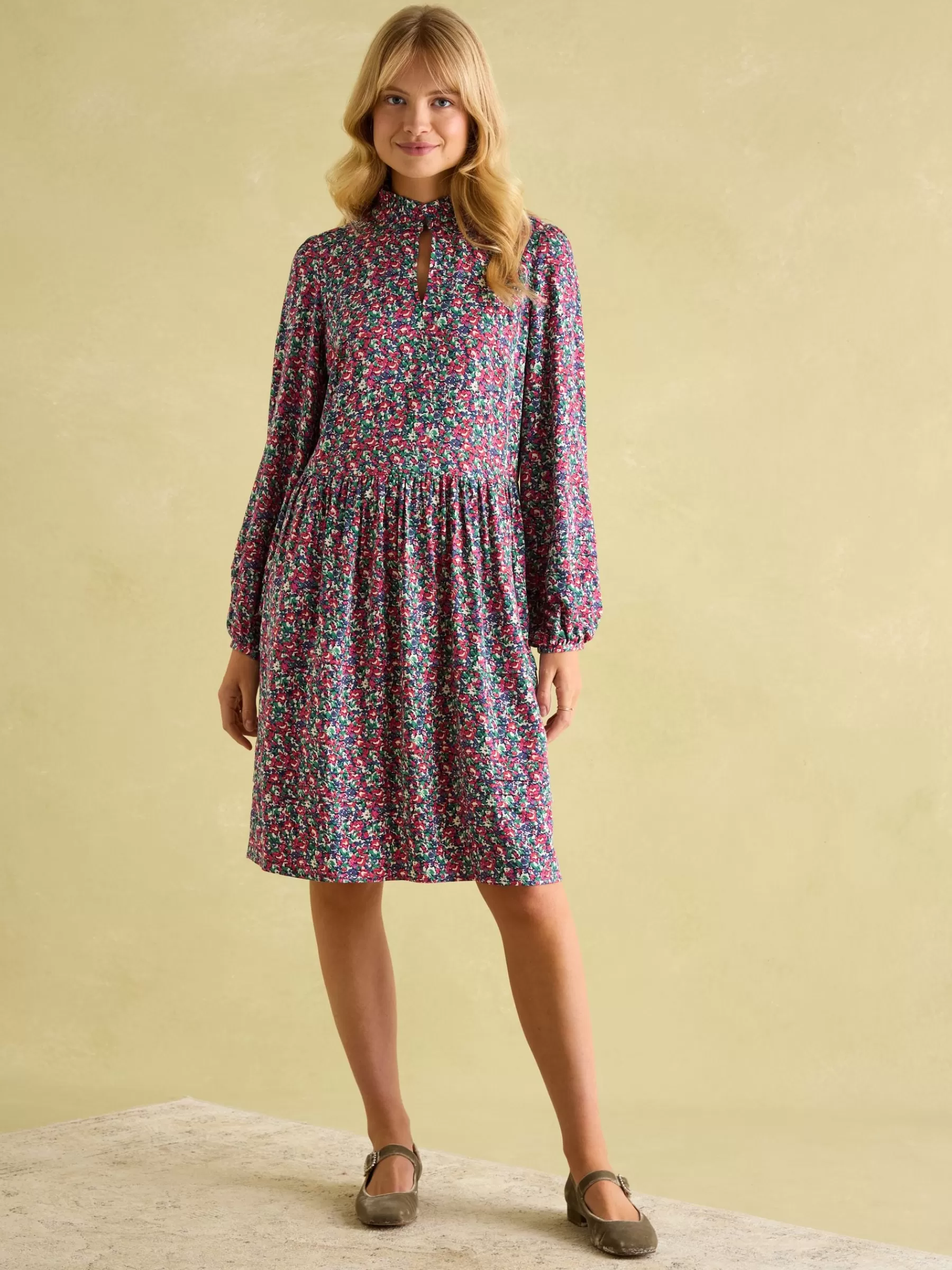 Joules Petunia Frill Neck Dress Floral Online