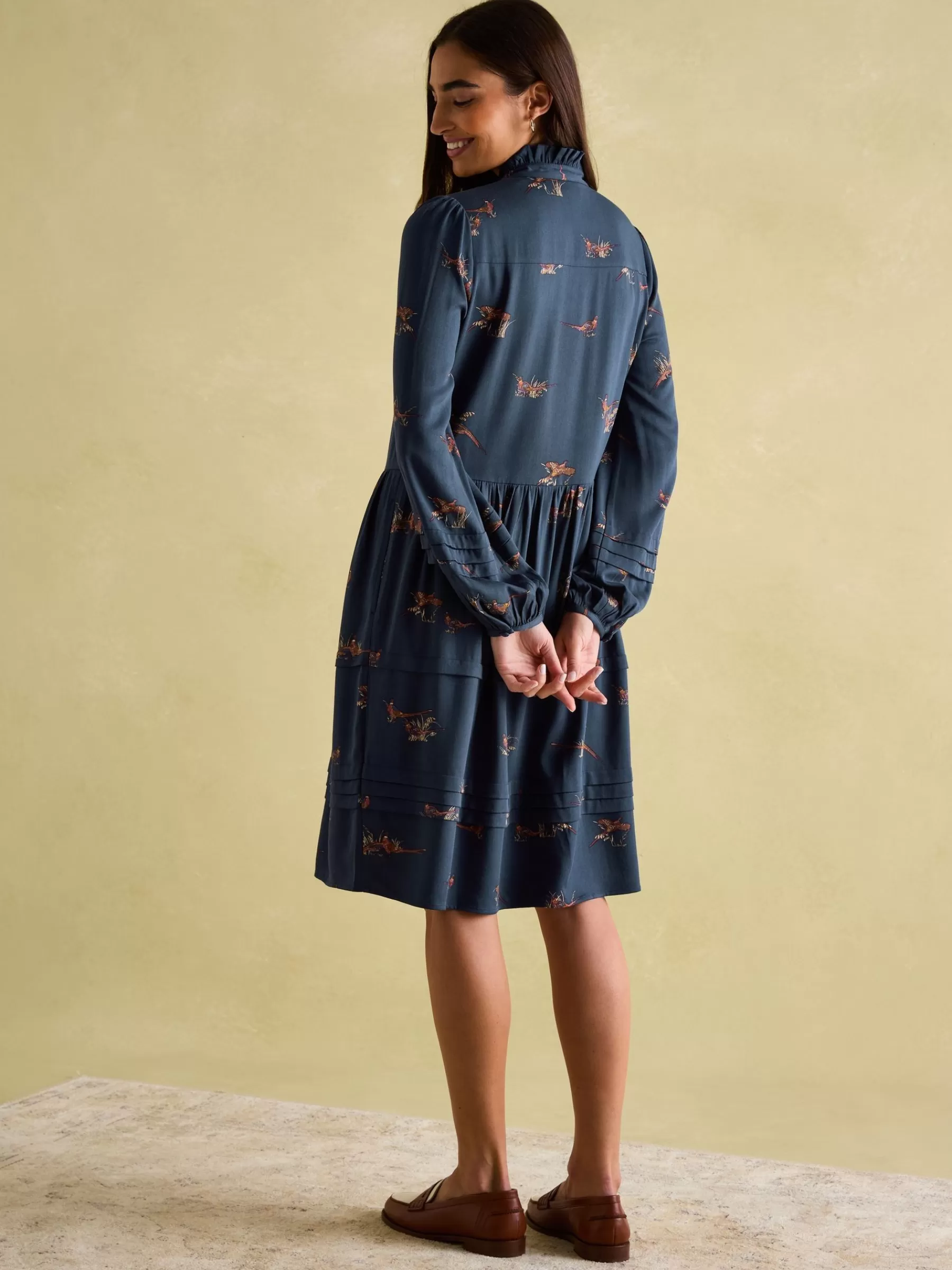 Joules Petunia Frill Neck Dress Navy Best Sale