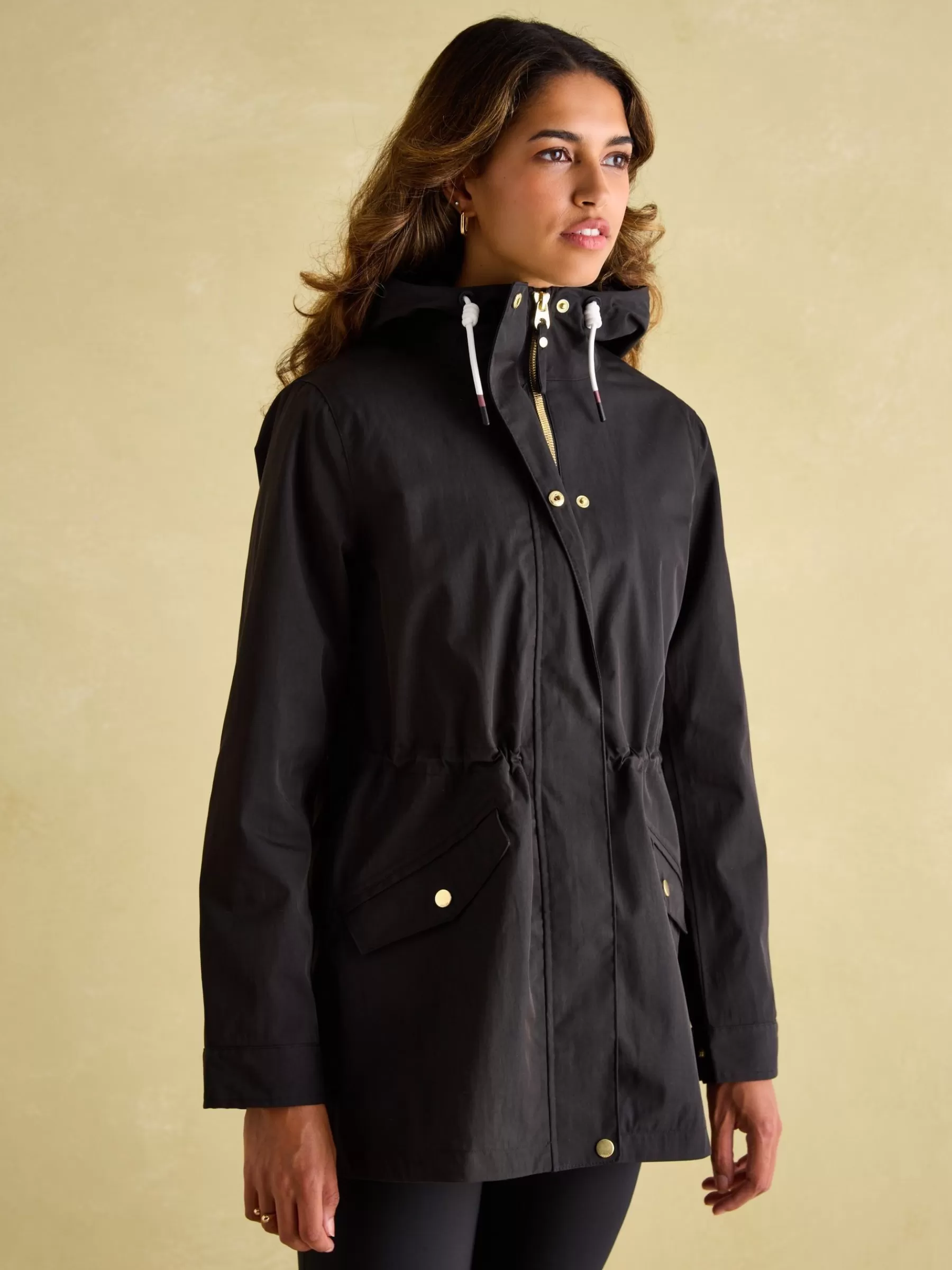 Joules Portwell Waterproof Raincoat With Hood Black Clearance