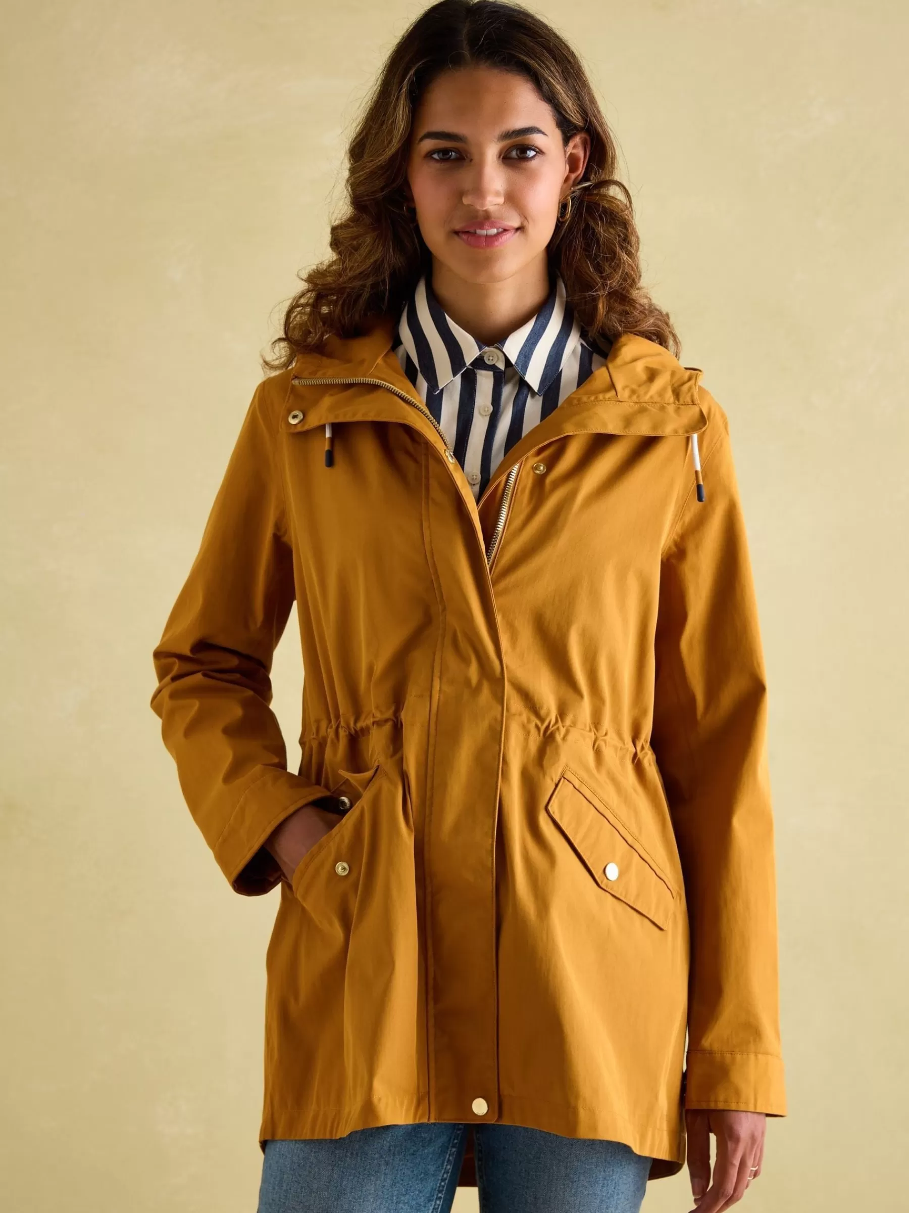 Joules Portwell Dark Yellow Waterproof Raincoat With Hood DarkYellow Best Sale