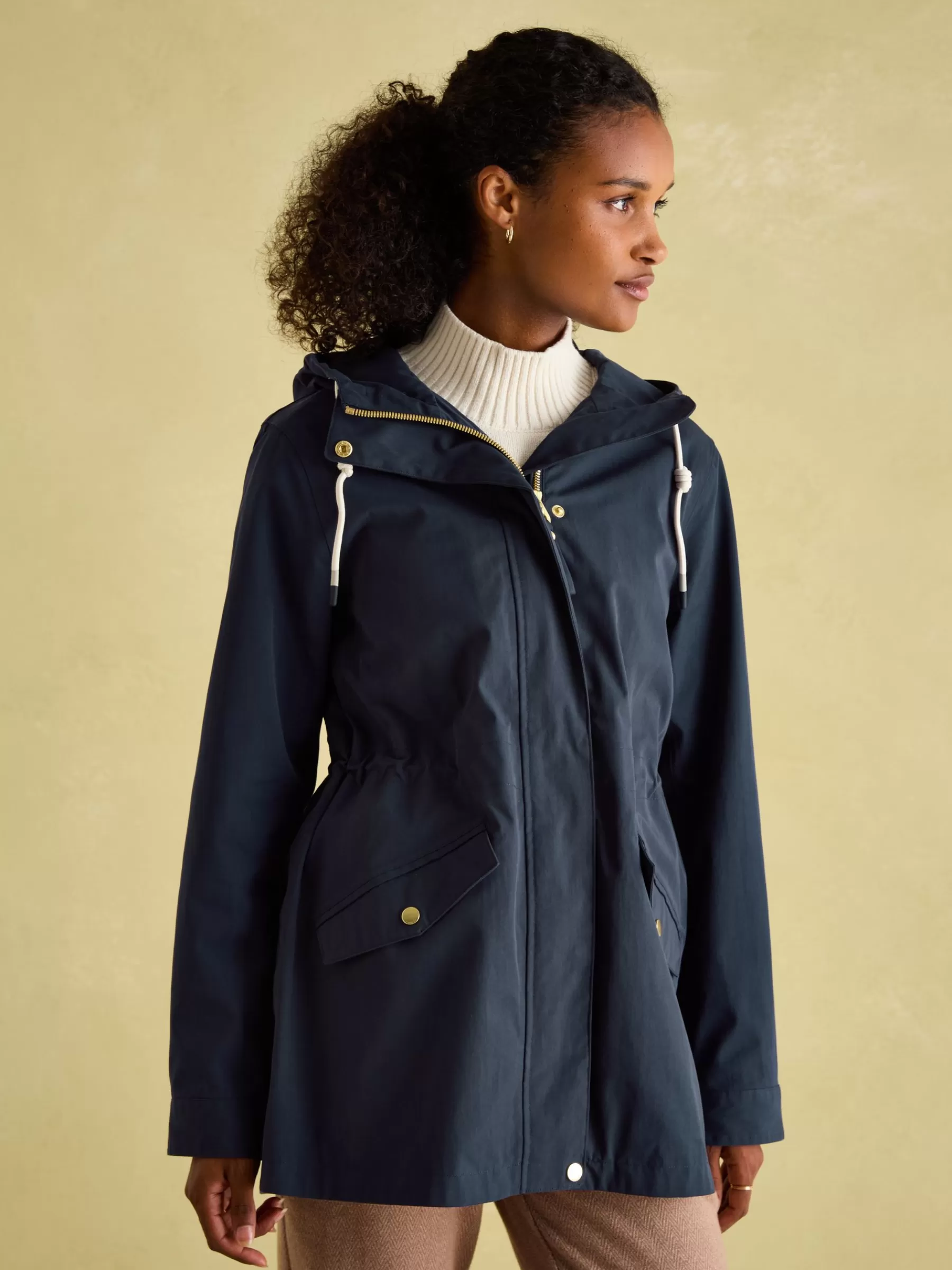 Joules Portwell Navy Blue Waterproof Raincoat With Hood NavyBlue Discount