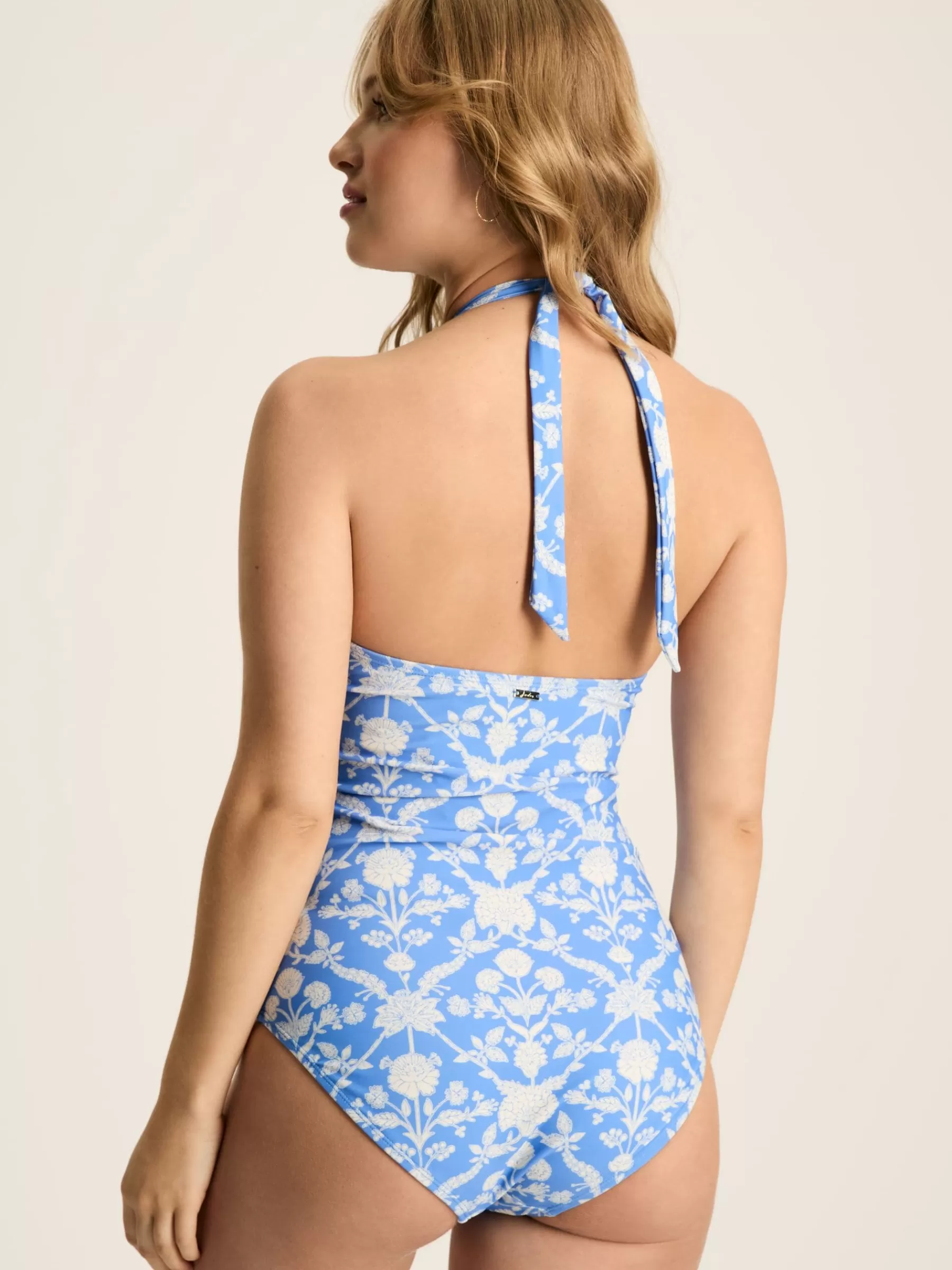 Joules Posy Wrap Swimsuit Blue/White Store