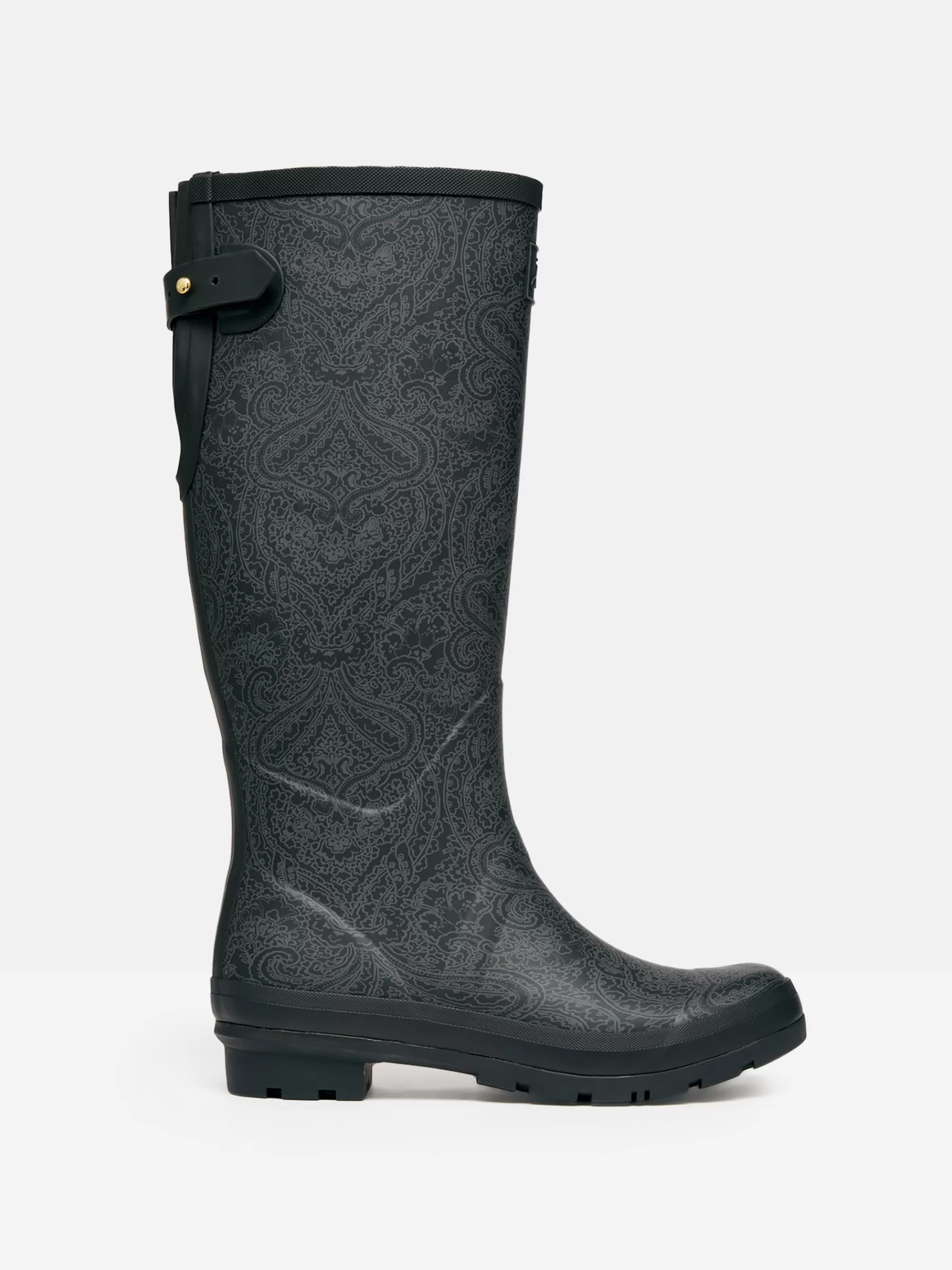 Joules Printed Black Paisley Adjustable Tall Wellies BlackPaisley Discount