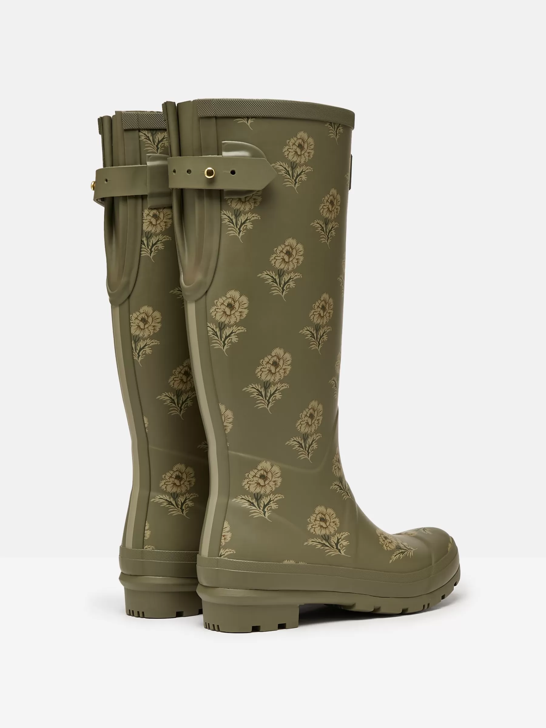 Joules Printed Green Floral Adjustable Tall Wellies GreenFloral Online