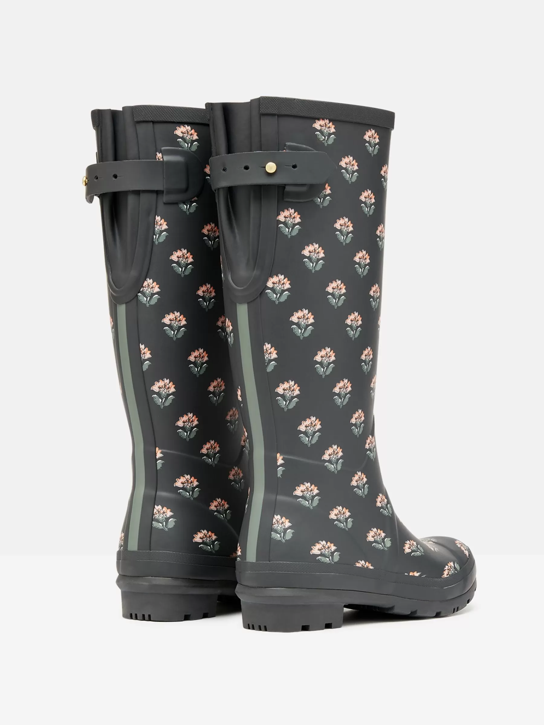 Joules Printed Grey Floral Adjustable Tall Wellies GreyFloral Cheap