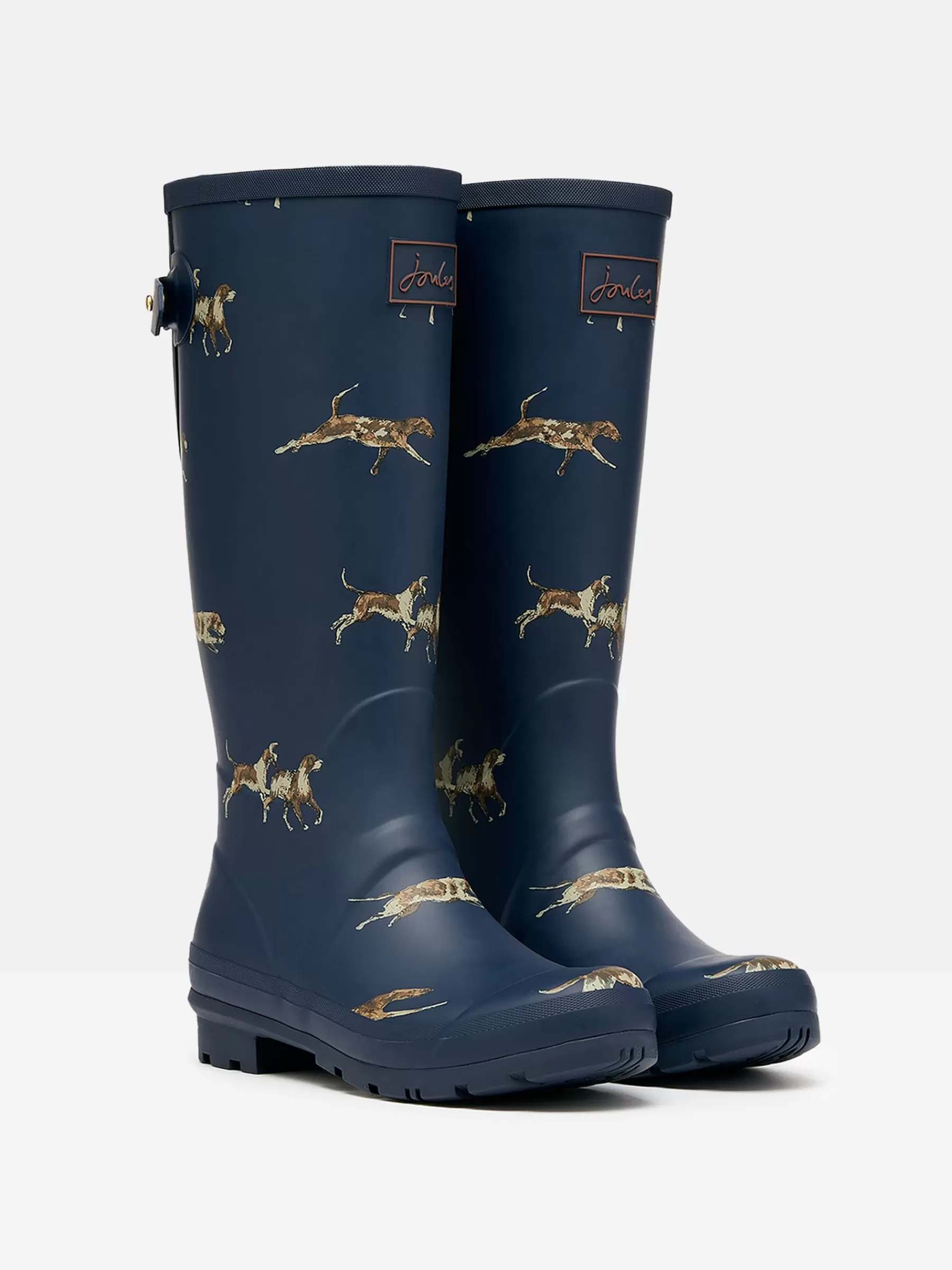 Joules Printed Navy Blue Dog Print Adjustable Tall Wellies NavyBlueDogPrint Online