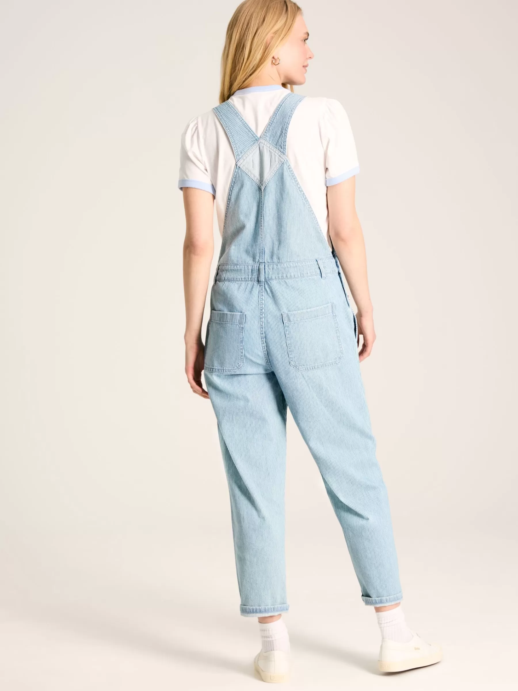 Joules Railroad Blue & White Pinstripe Denim Dungarees Blue&White Cheap