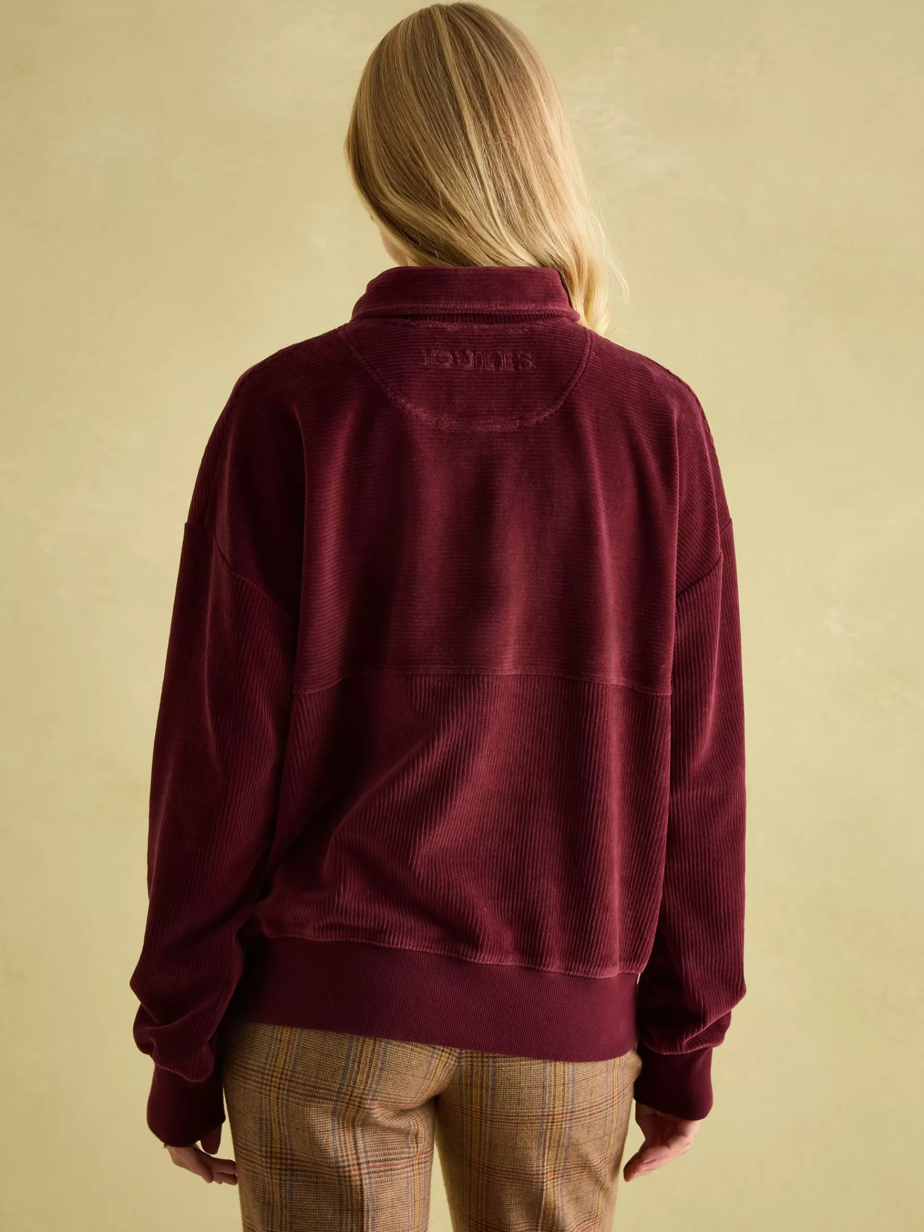 Joules Renee Corduroy Sweatshirt Burgundy Hot