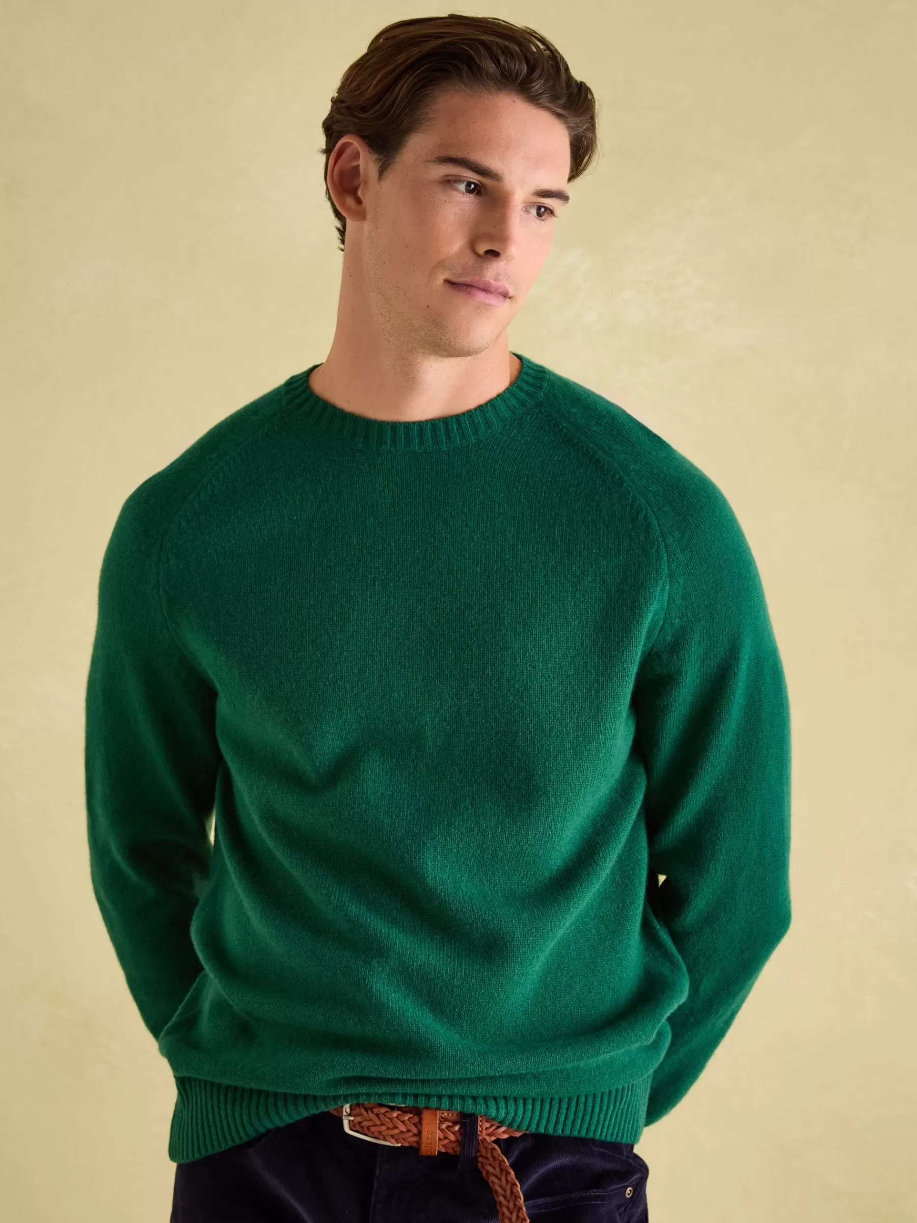 Joules Rowley Lambswool Crew Neck Jumper Green Cheap