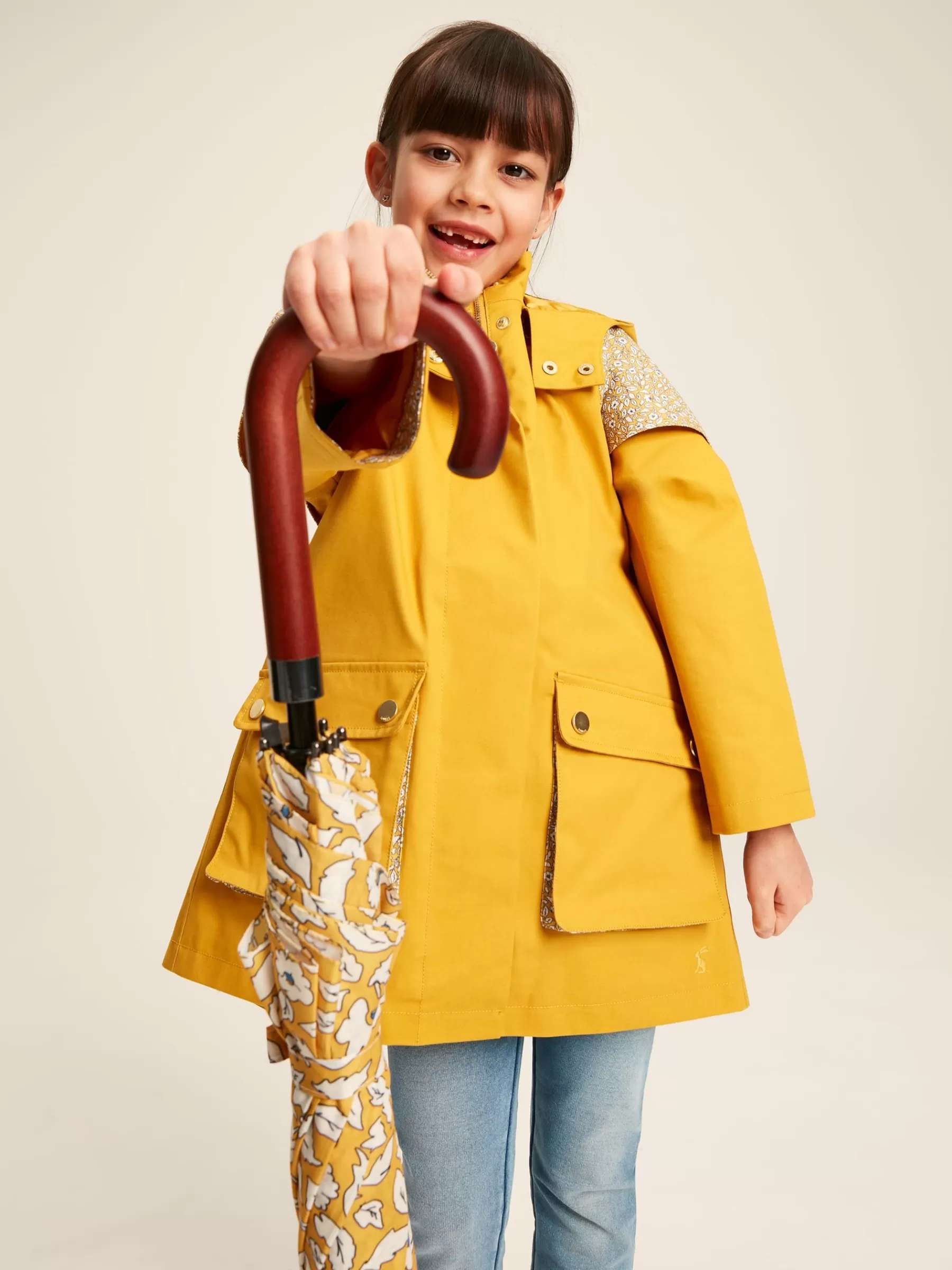 Joules Seacombe Waterproof Hooded Raincoat with Cape Yellow Cheap