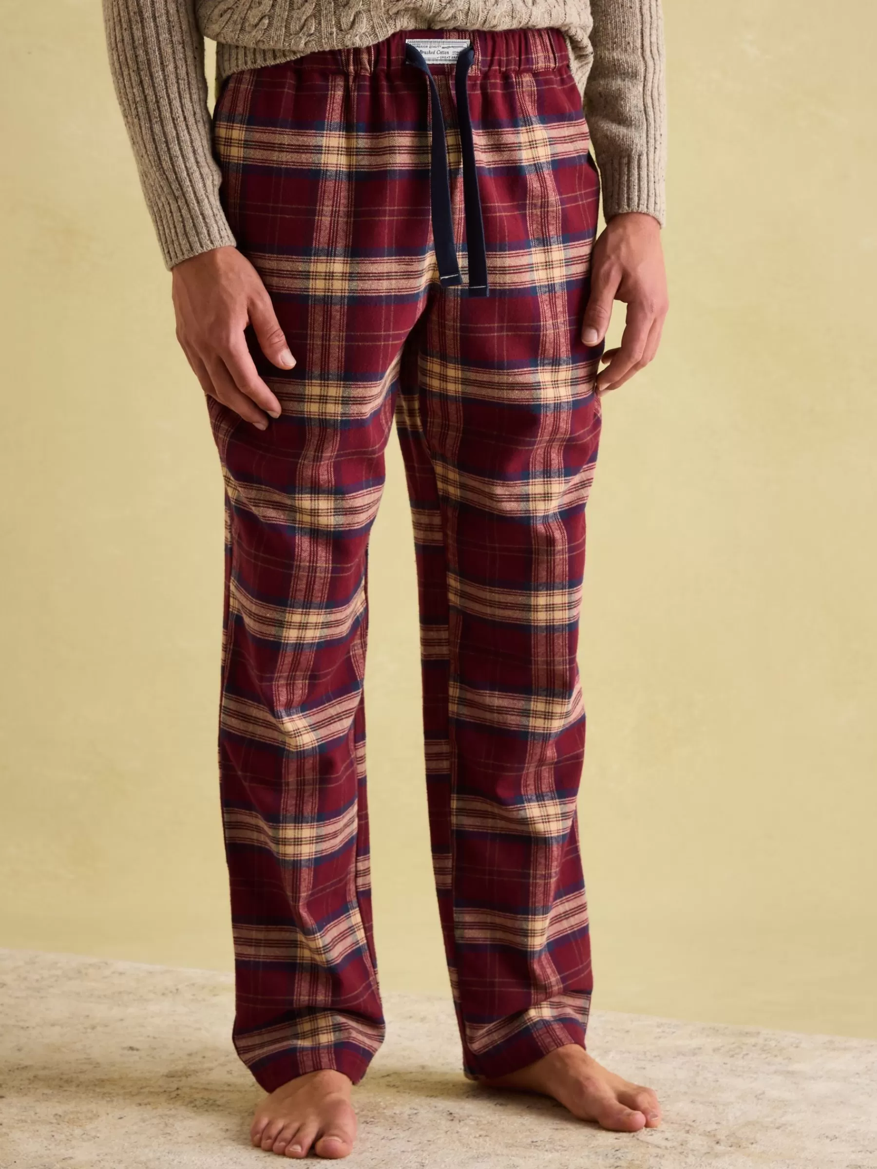 Joules Sleeper Checked Pyjama Bottoms Red Clearance