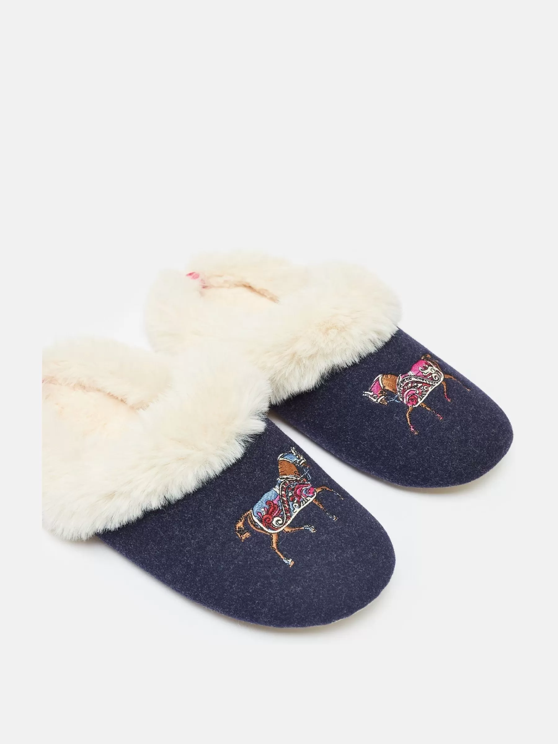 Joules Slippet Luxe Navy Blue Horse Embroided Slippers NavyBlueHorse Sale