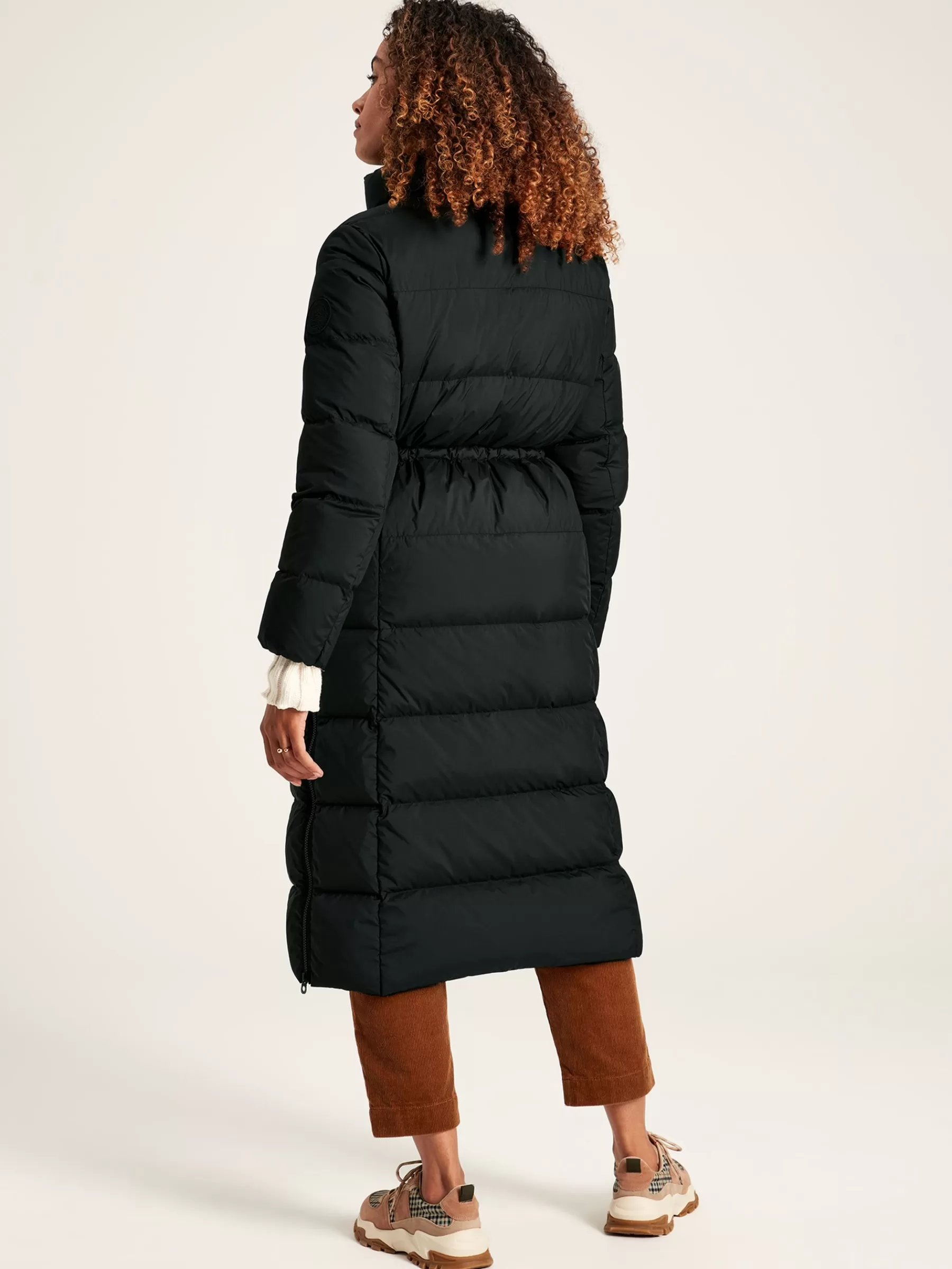 Joules Somerton Showerproof Down Feather Long Puffer Coat Black Best