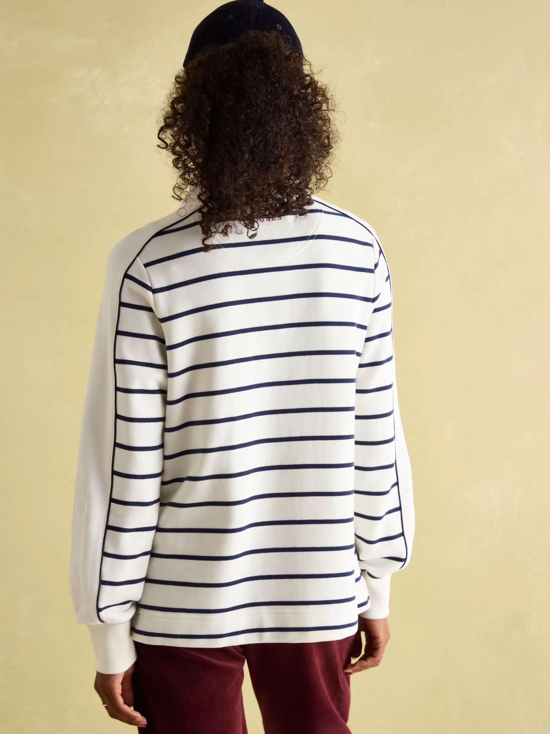 Joules Southwold Button Down Striped Sweatshirt Navy Cheap