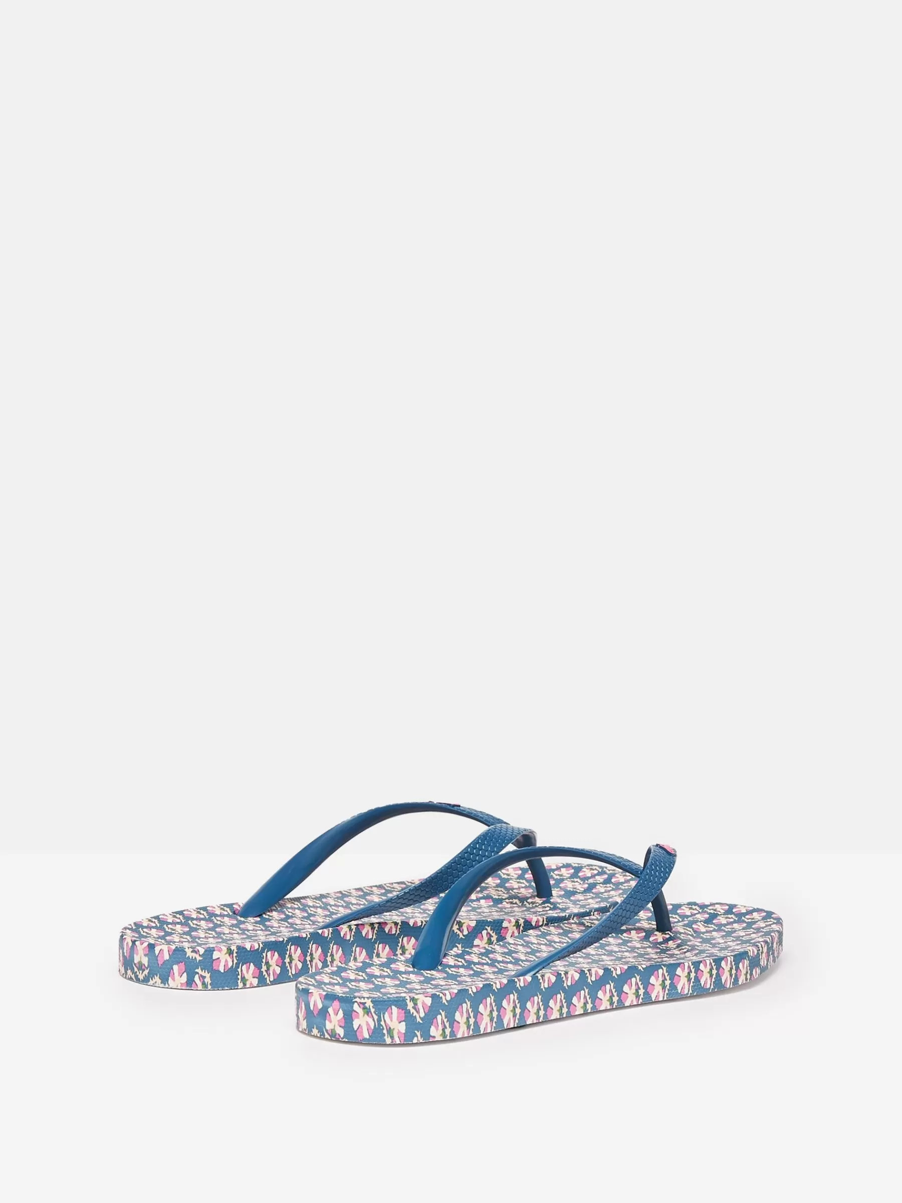 Joules Sunvale Blue Floral Printed Flip Flops BlueFloral Hot