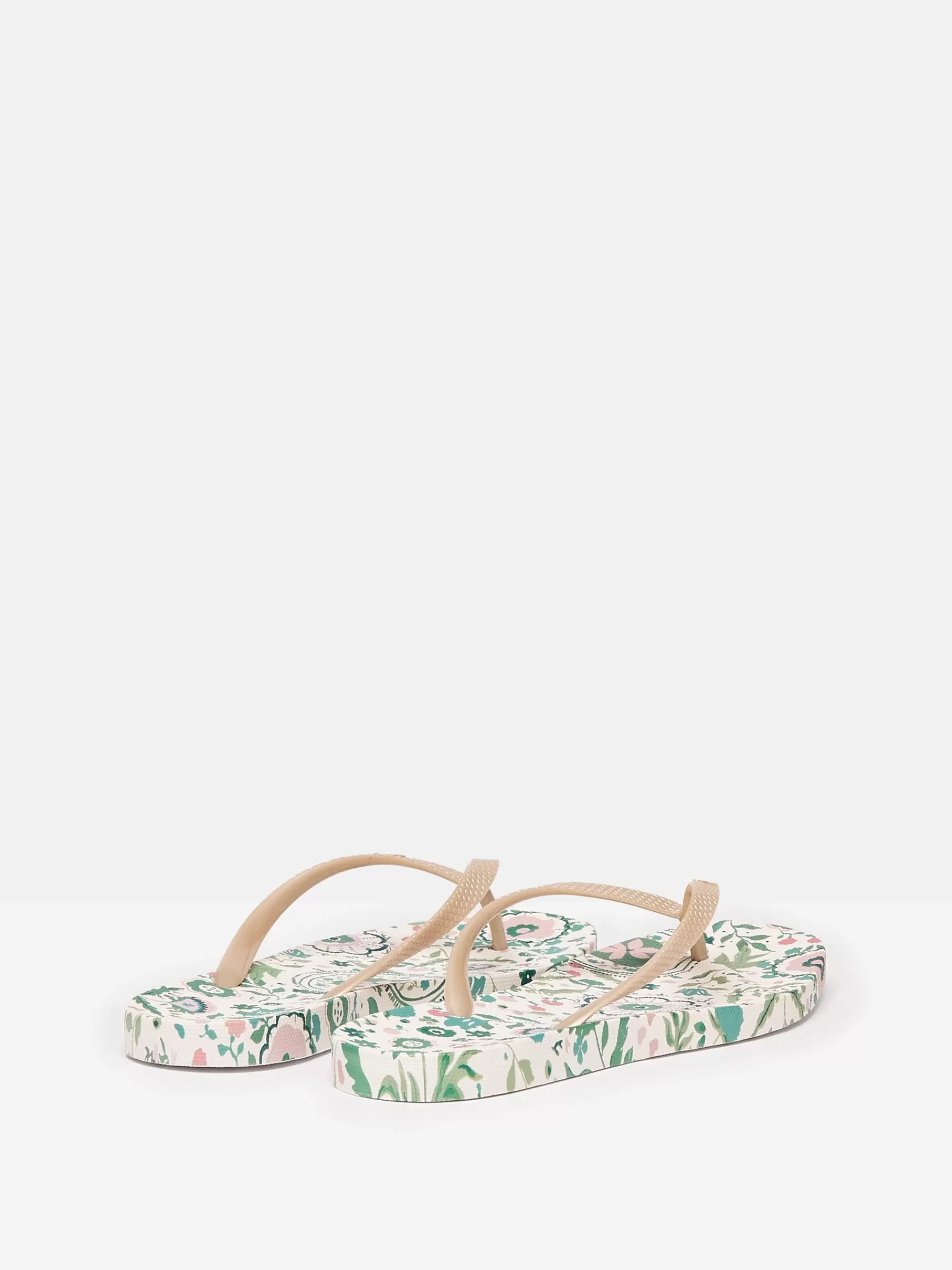 Joules Sunvale Cream Floral Printed Flip Flops CreamFloral New