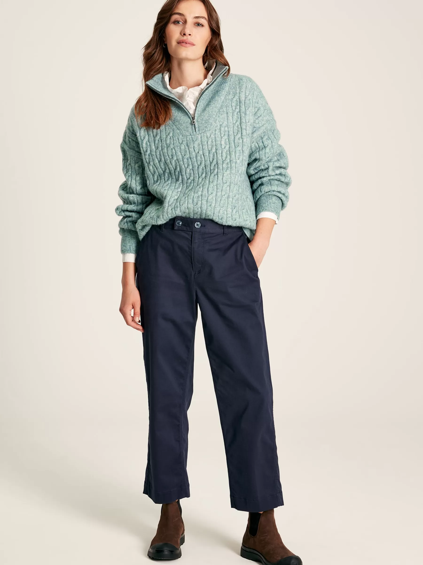 Joules Tabitha Knitted Quarter Zip Jumper Blue Online