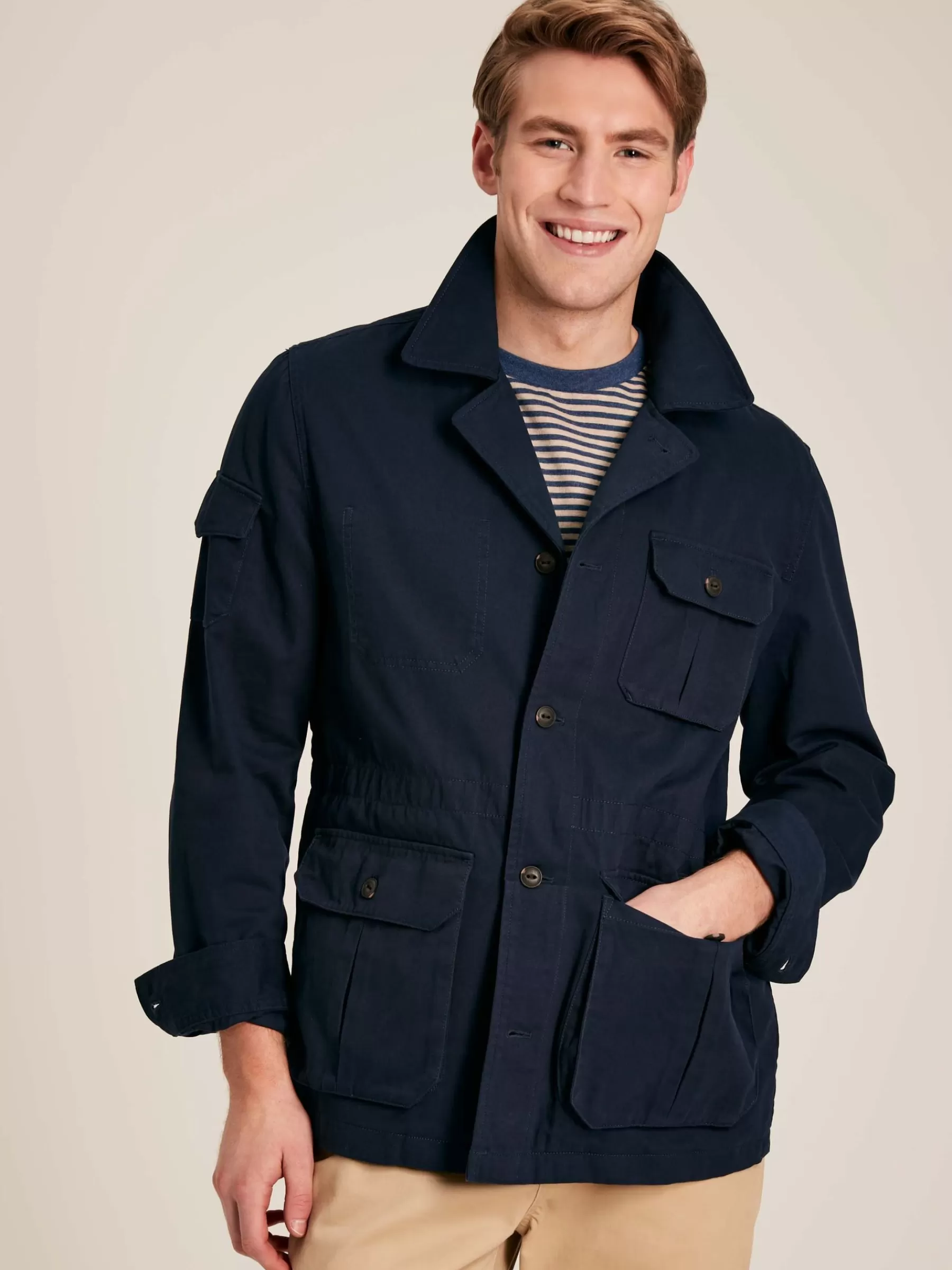 Joules Taddington Navy Blue Cotton Field Jacket NavyBlue Cheap