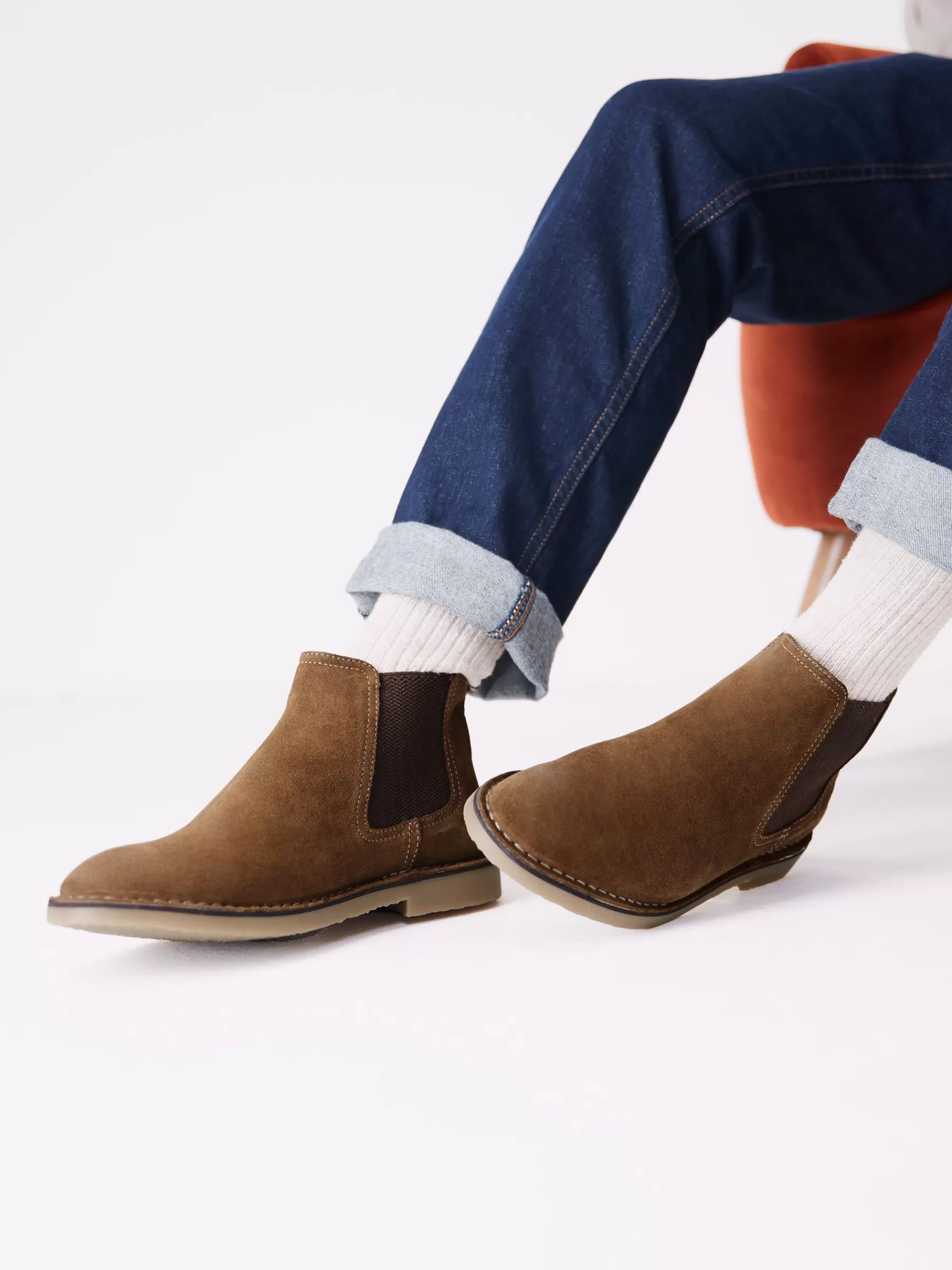 Joules Tan Brown Suede Chelsea Boots TanBrown Store