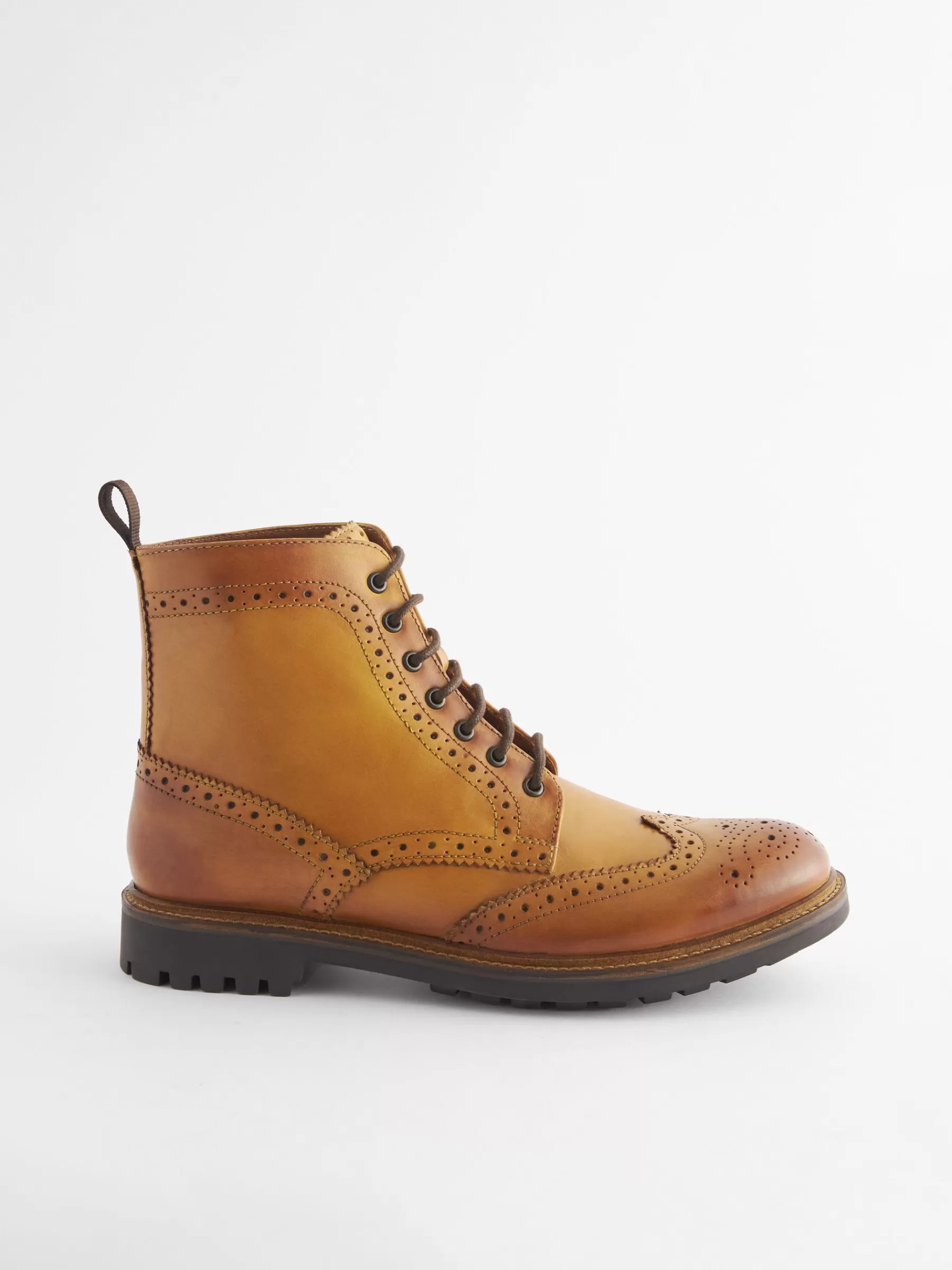 Joules Tan Leather Cleated Brogue Boots TanLeather Online