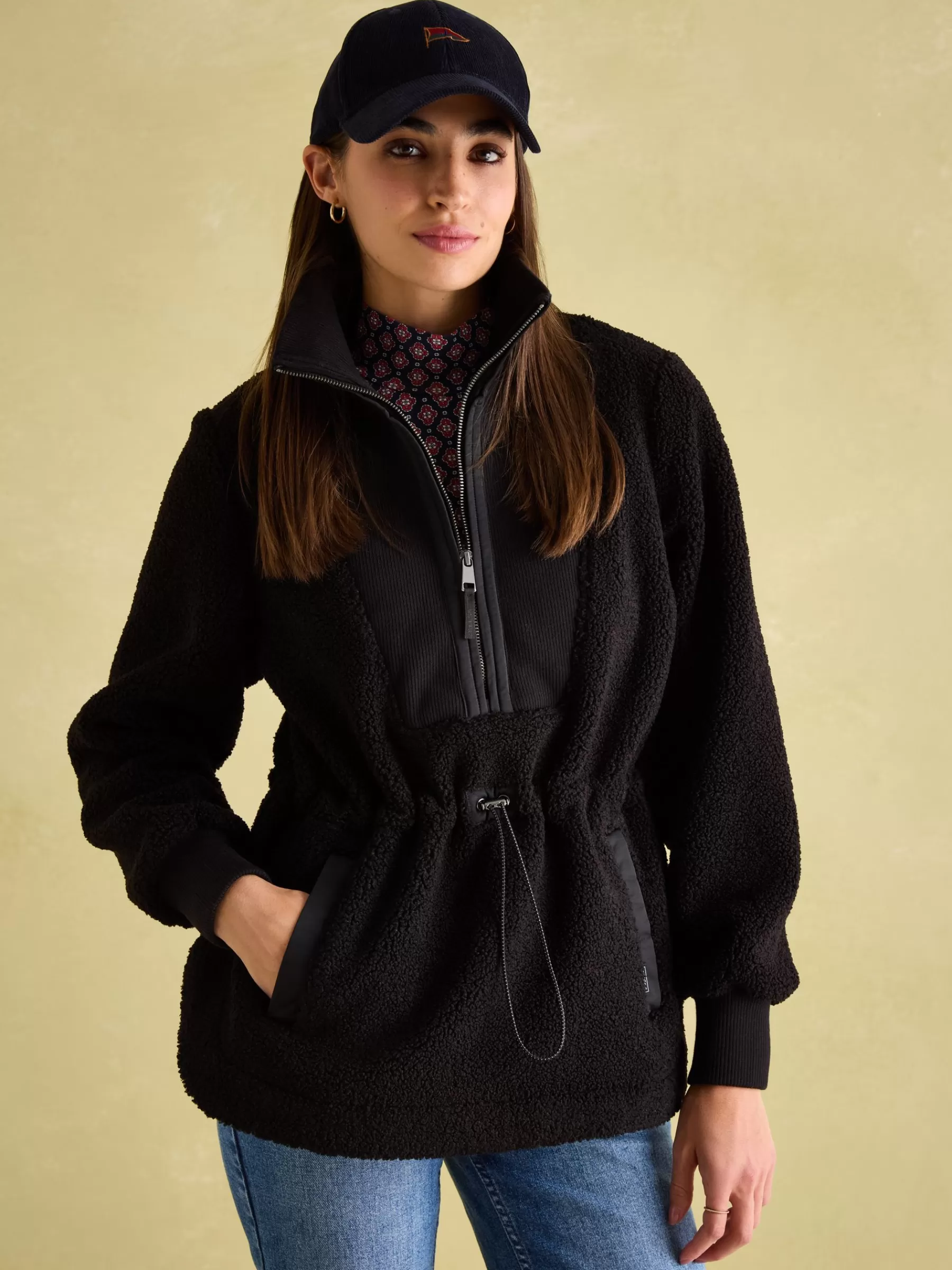 Joules Thurleston Borg Fleece Black Shop