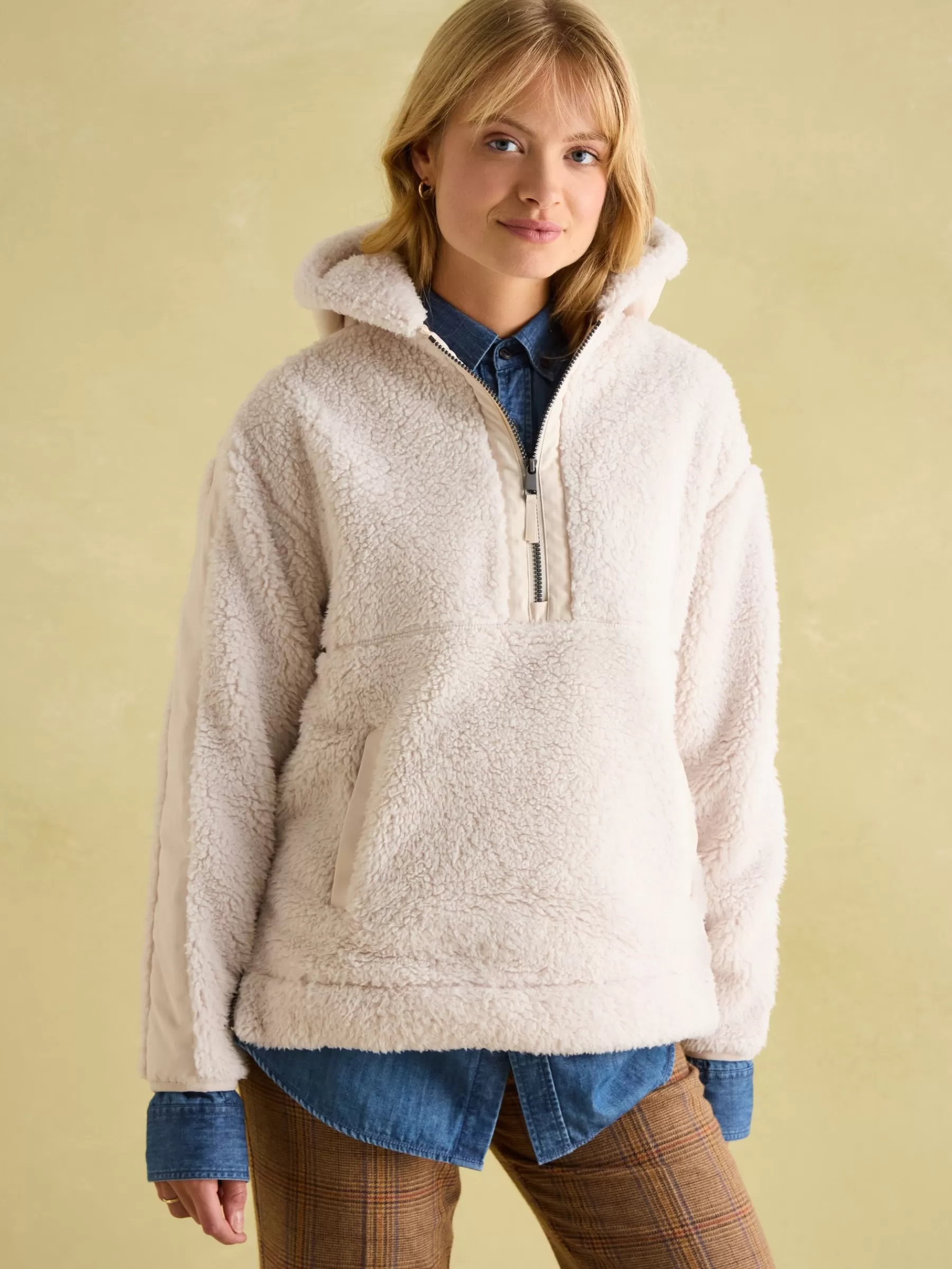 Joules Tilly Hooded Fleece Cream Sale