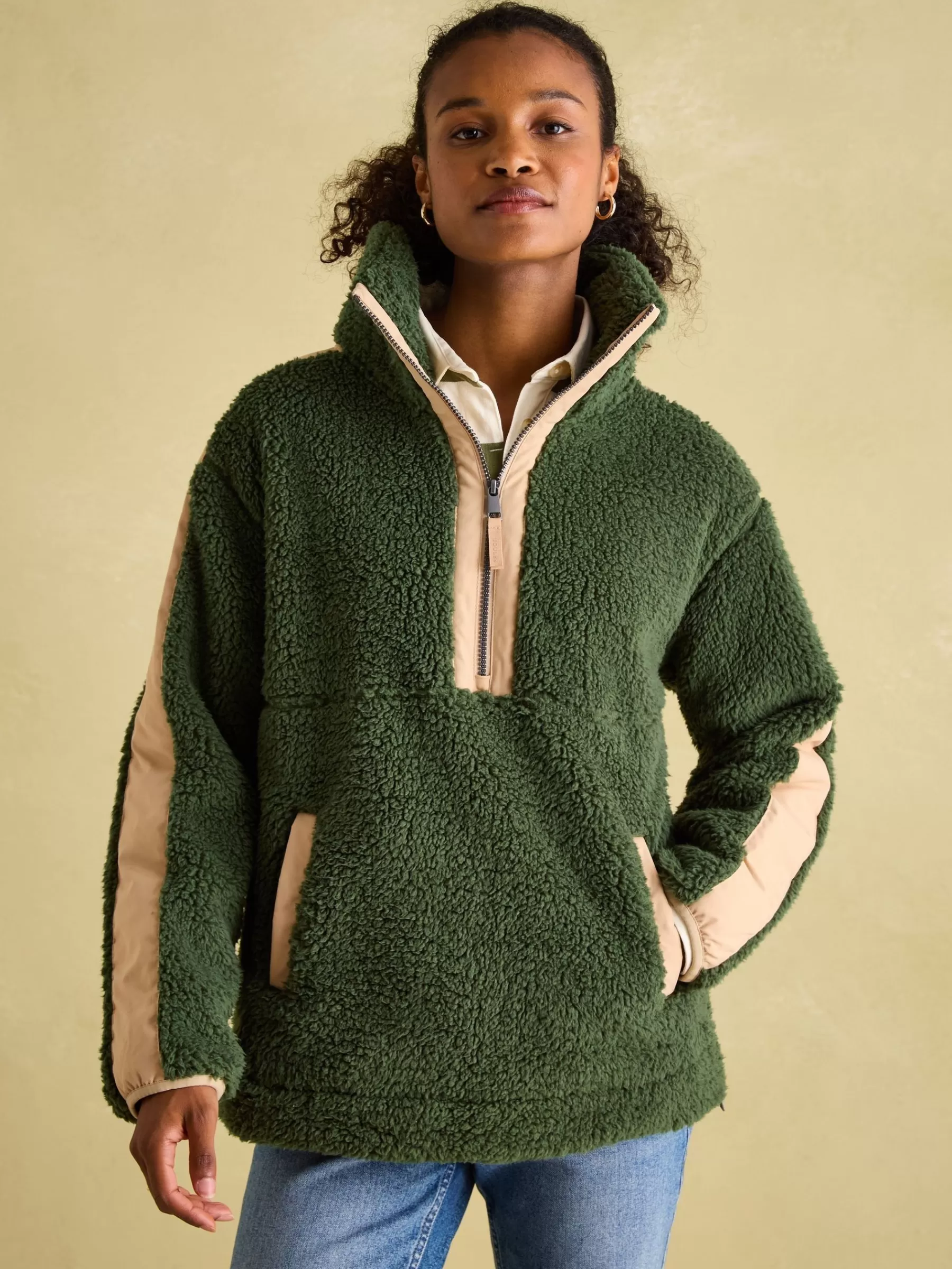 Joules Tilly Quarter Zip Fleece Green Best Sale