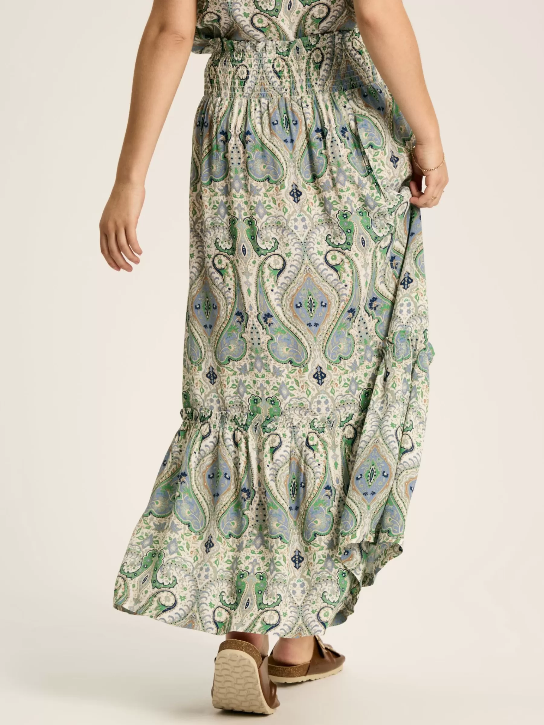 Joules Verity Blue & Green Tiered Skirt Blue&Green Sale