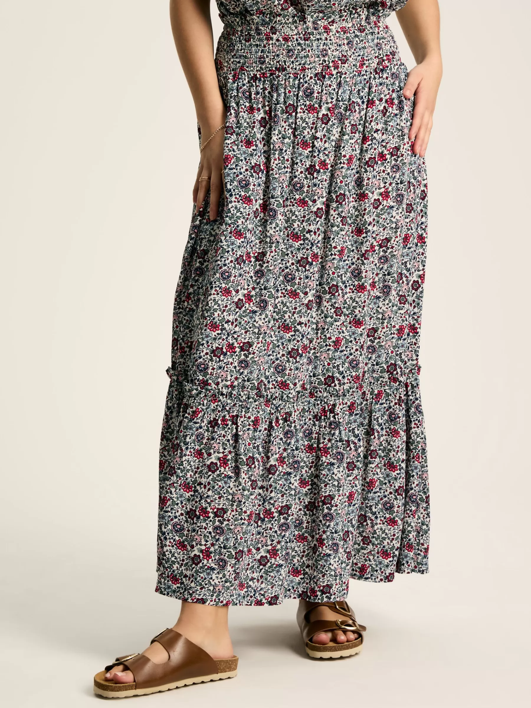 Joules Verity Tiered Skirt Multi Cheap