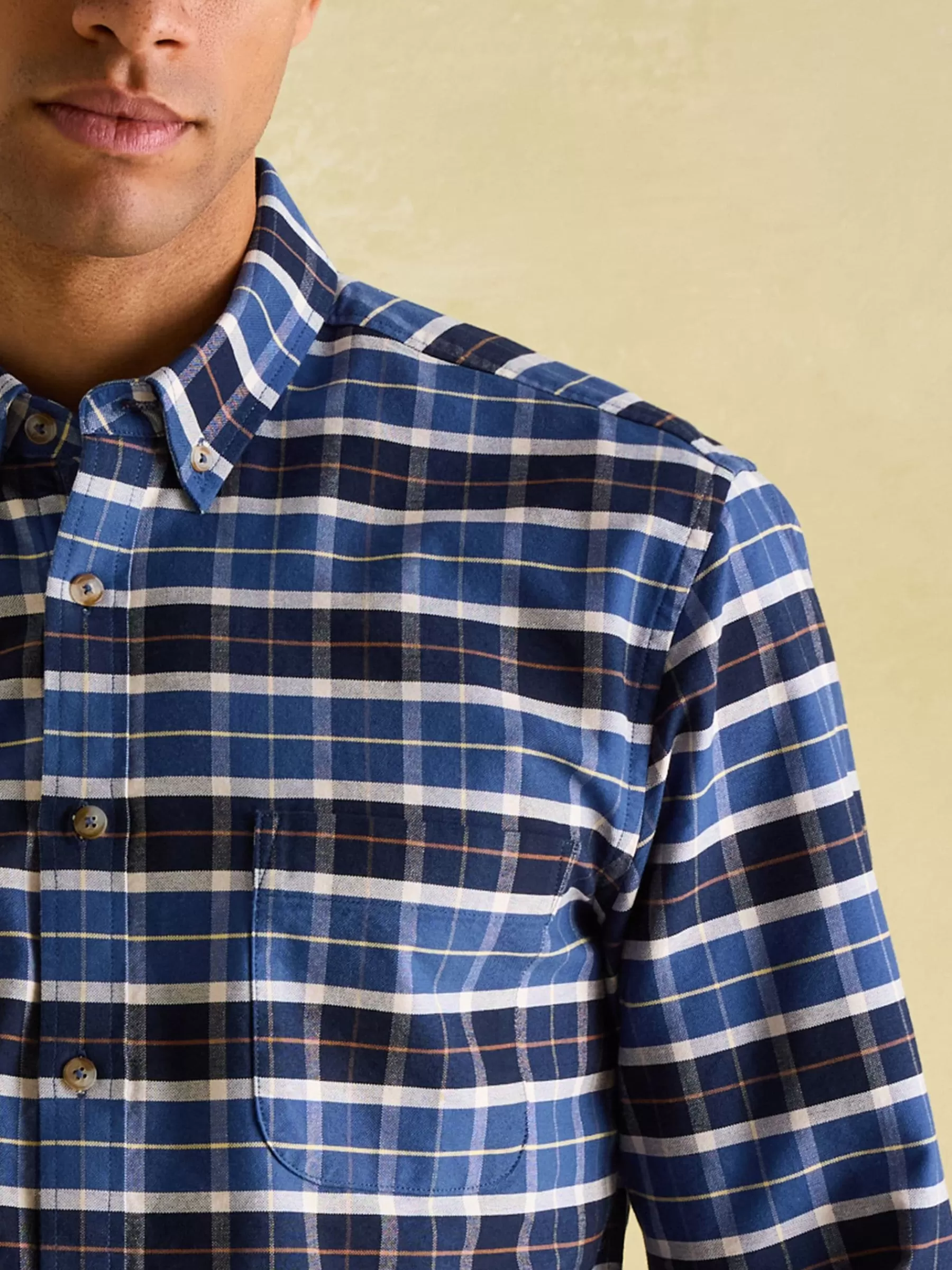 Joules Welford Cotton Check Shirt Blue Flash Sale