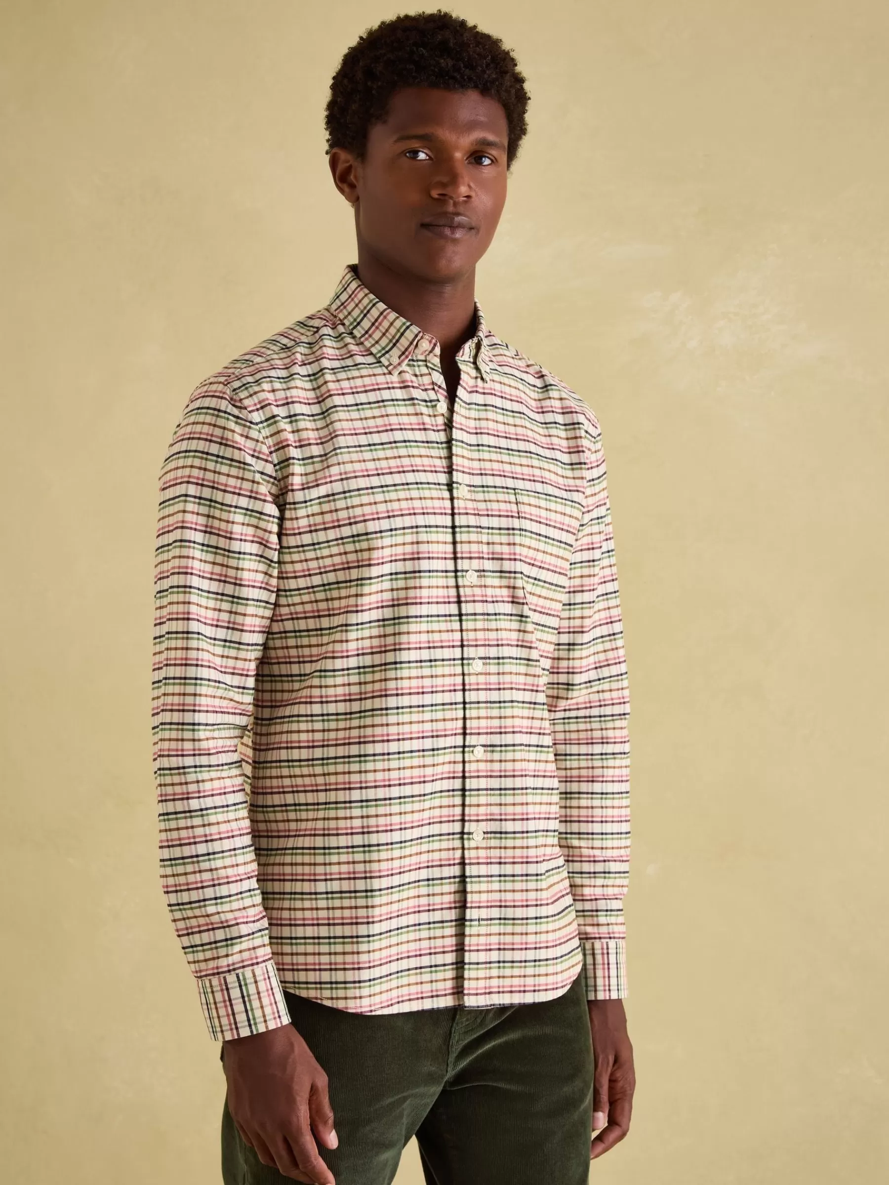 Joules Welford Cream Multi Cotton Check Shirt CreamMulti Clearance