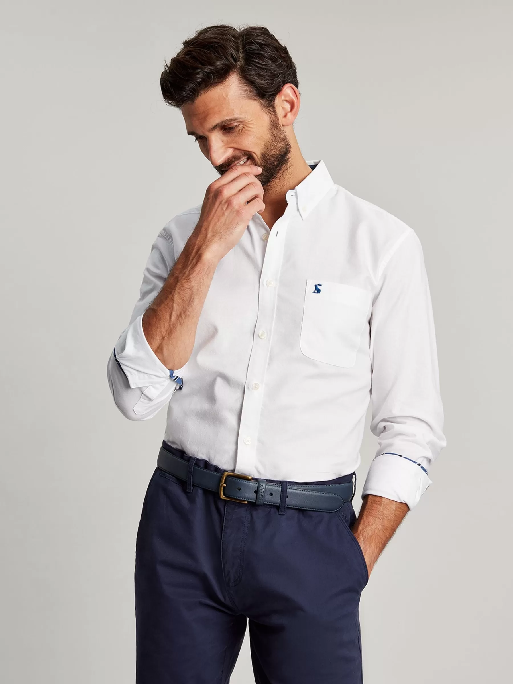 Joules Classic Fit Cotton Oxford Shirt White Flash Sale