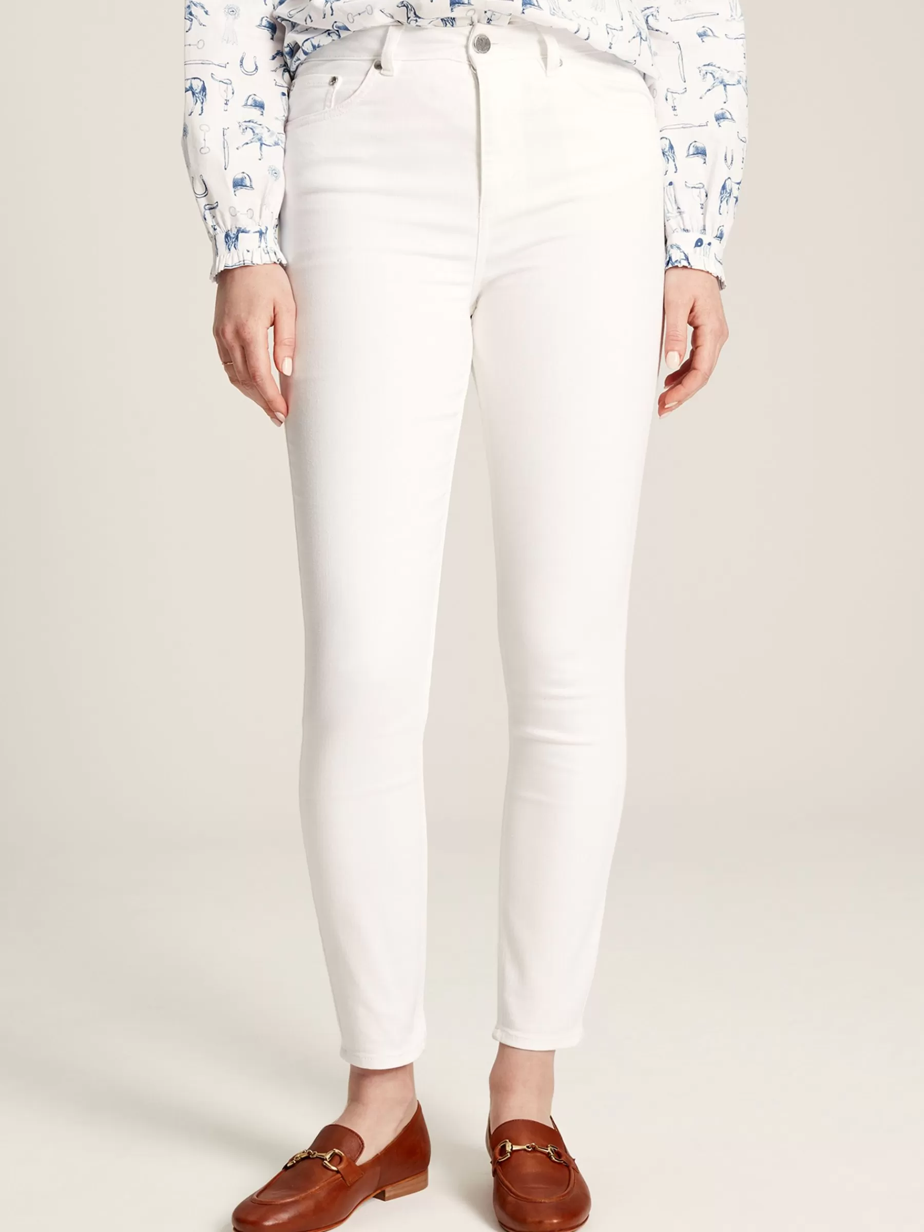 Joules White Denim Stretch Skinny Jeans WhiteDenim New