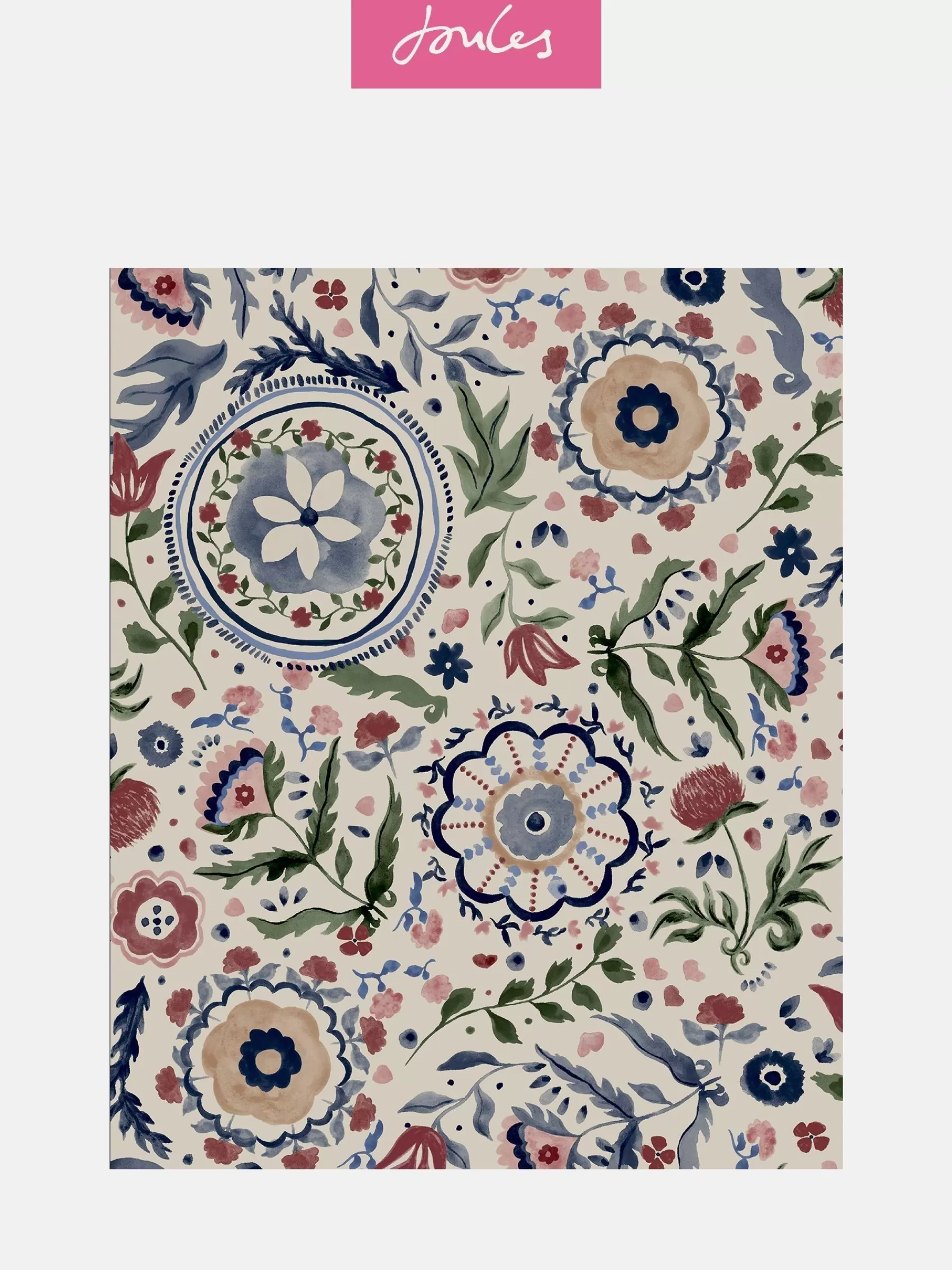 Joules Festival Flowers Antique 10M Wallpaper White Online