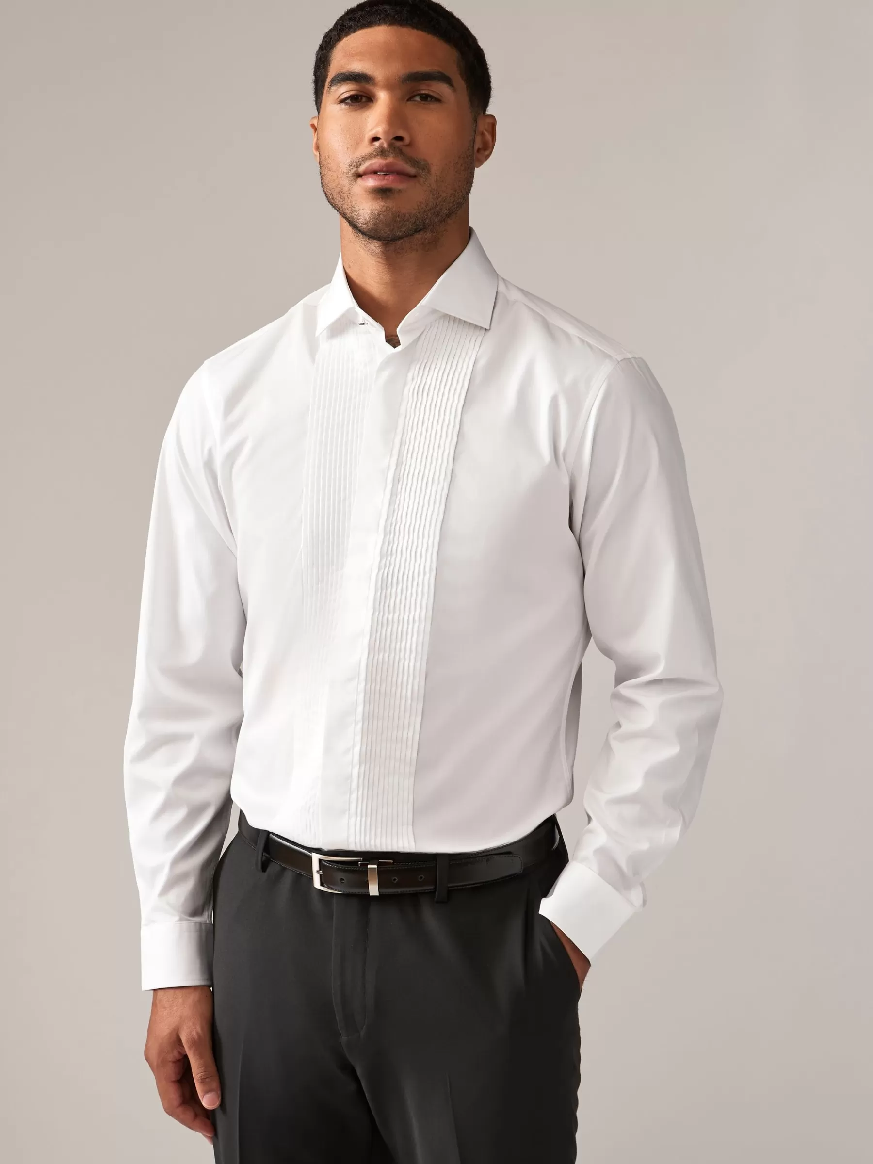 Joules Pleated Bib Front Dress Shirt White Store